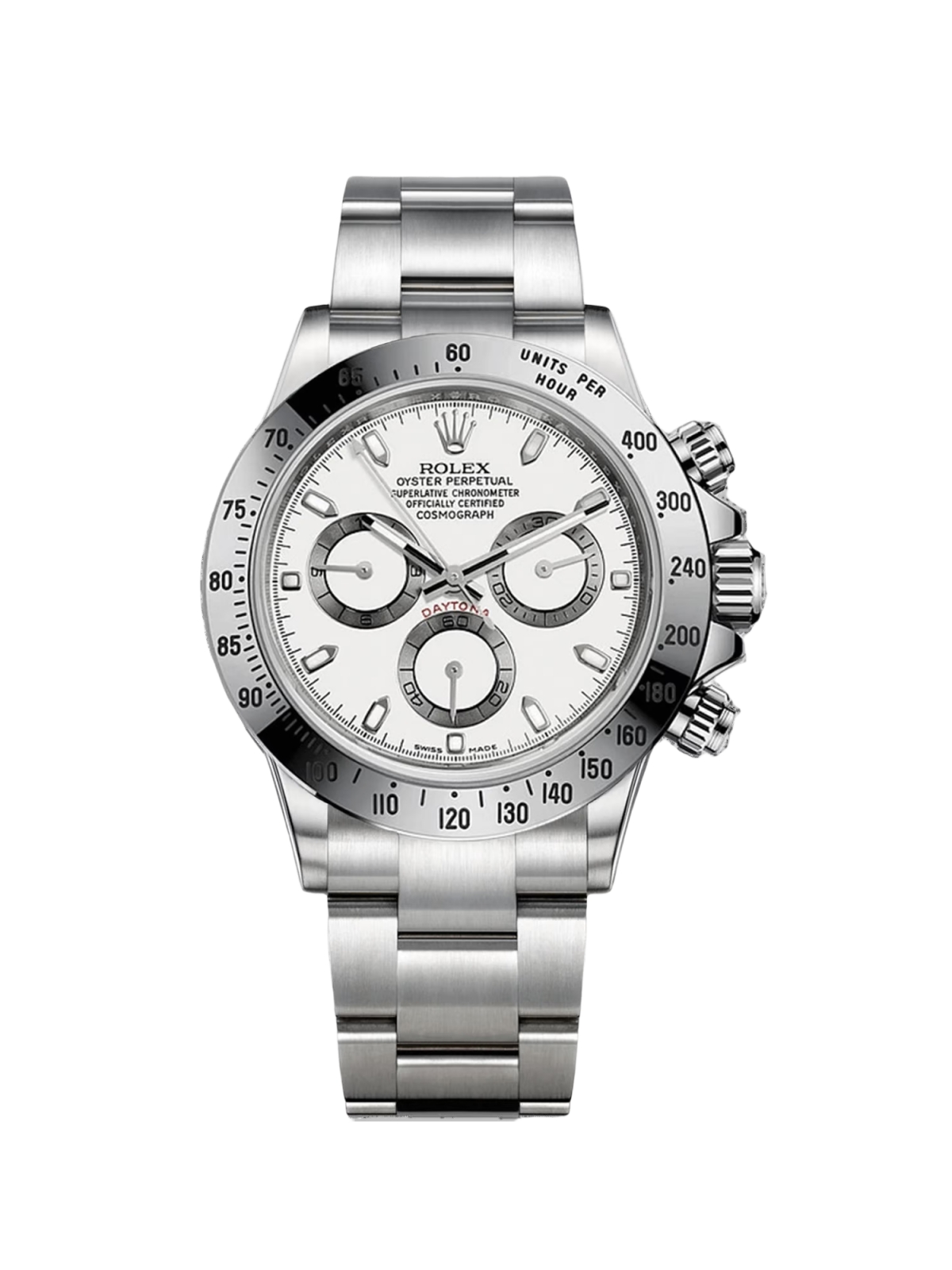 [Super Clone]Rolex Daytona 116520 White Dial Stainless steel Mens Watch