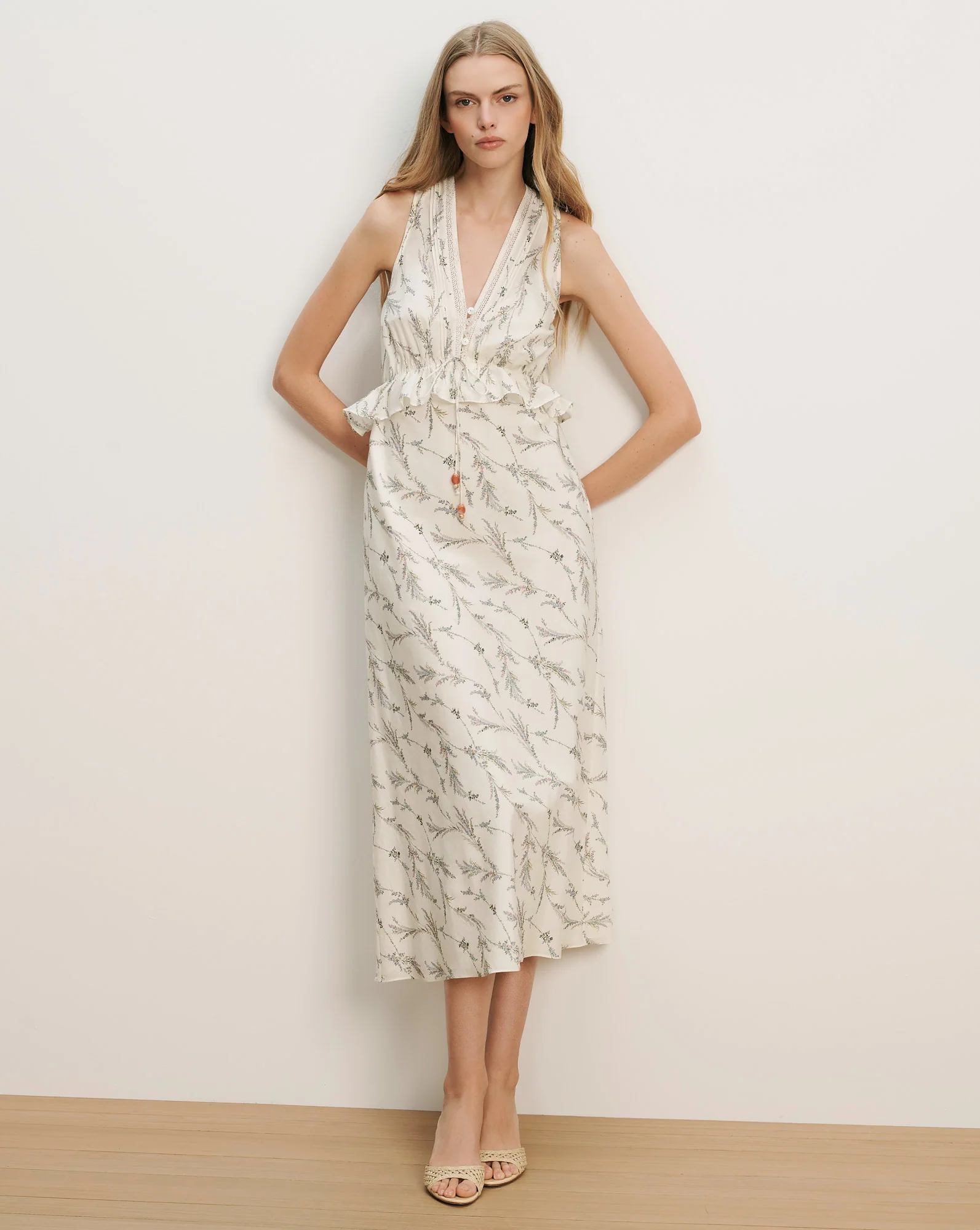 Dominick Sleeveless Floral Midi Dress