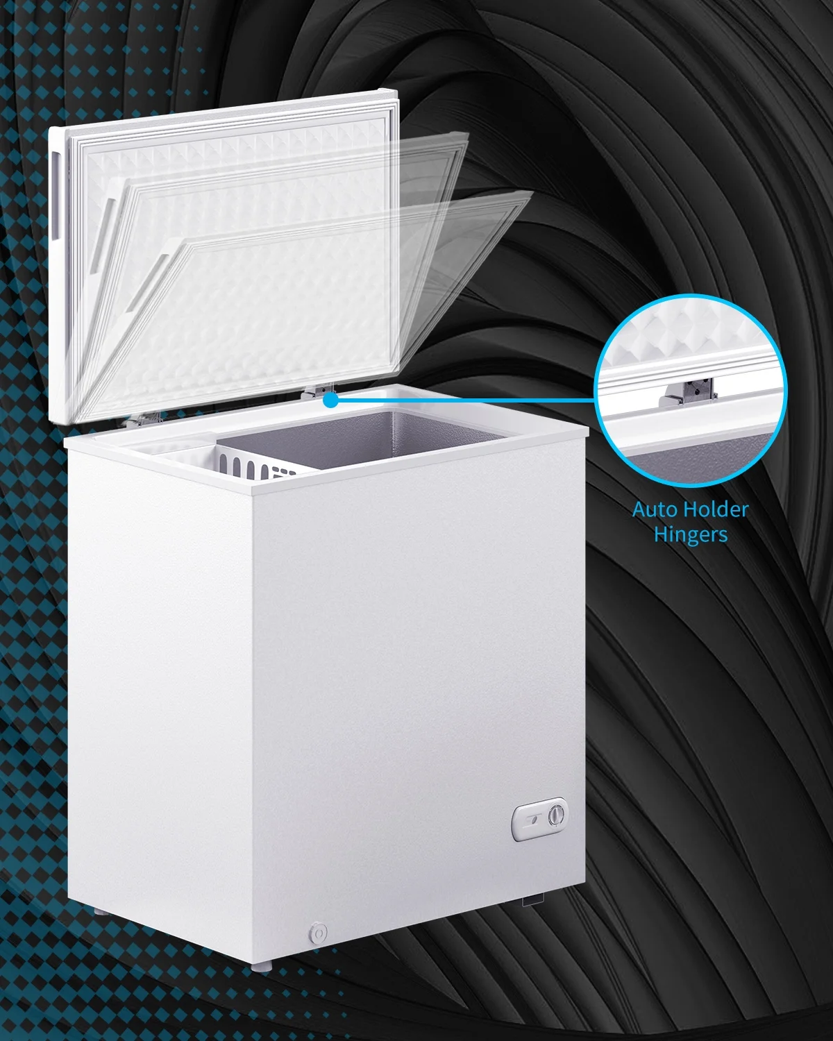 10.0 Cu Ft Chest Freezer, Deep Freezer with Removable Baskets, Adjustable Temperature,White - Image 3