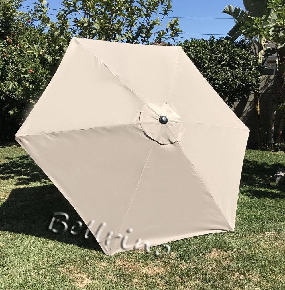 Bellrino Decor Replacement Light Coffee Tan Strong Thick Umbrella Canopy for 9ft 6 Ribs Canopy Only