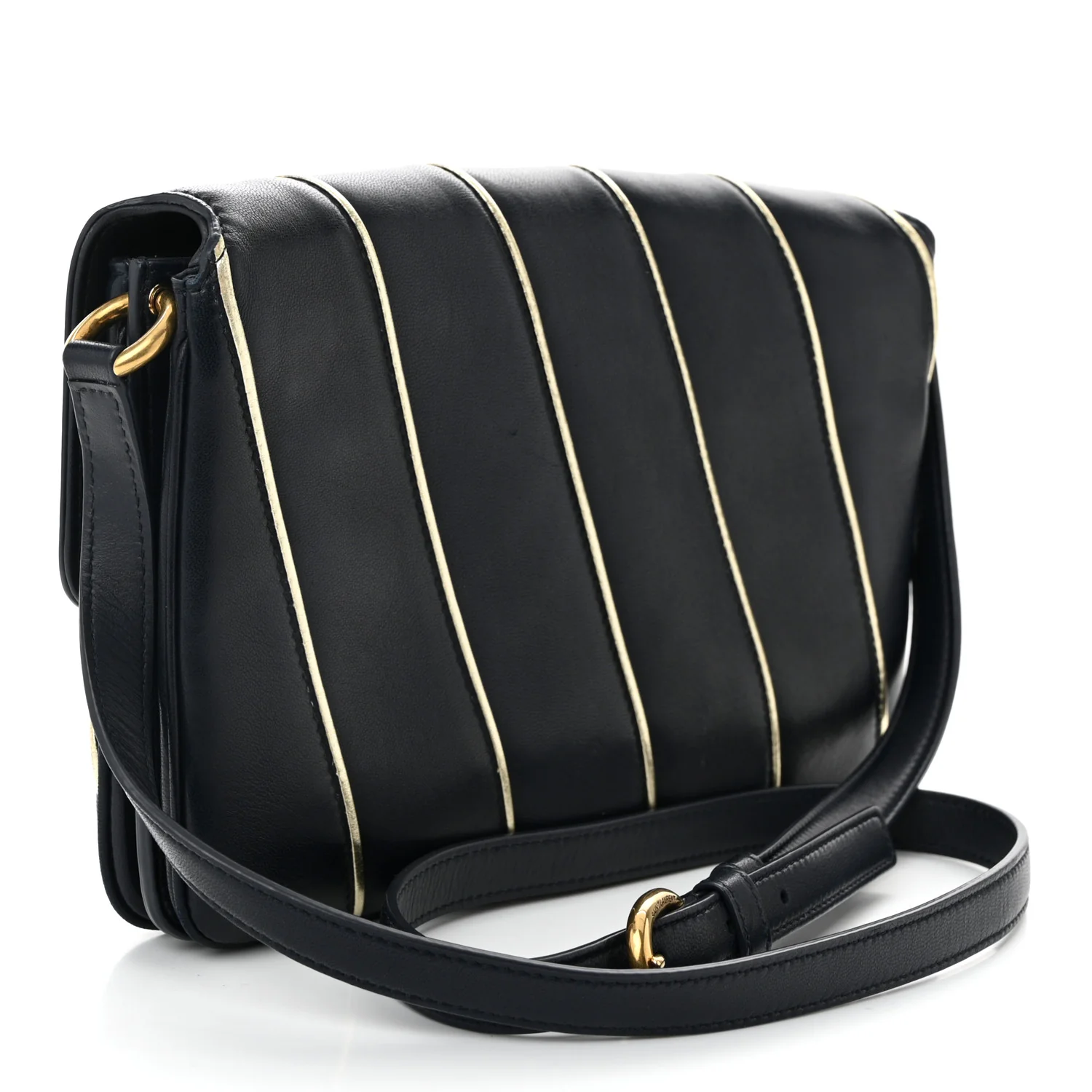 Lambskin Quilted Le Maillon Satchel Marine