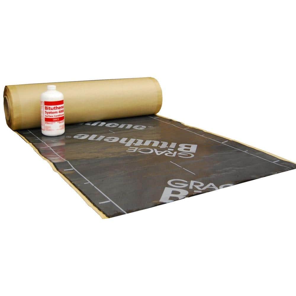 W.R. Grace Bituthene 4000 Waterproofing Membrane Roll with Conditioner, 36 in. x 66.7 ft. (200 sq. ft.)