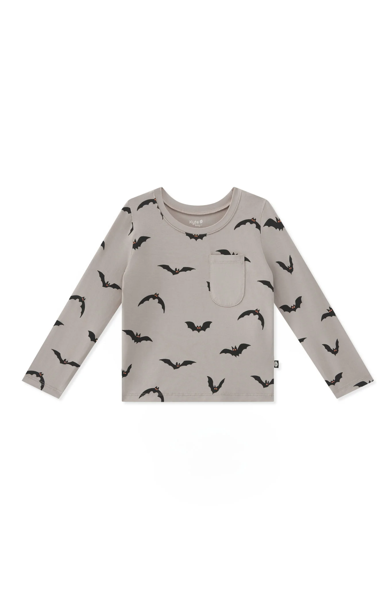 Long Sleeve Toddler Crew Neck Tee in Bats