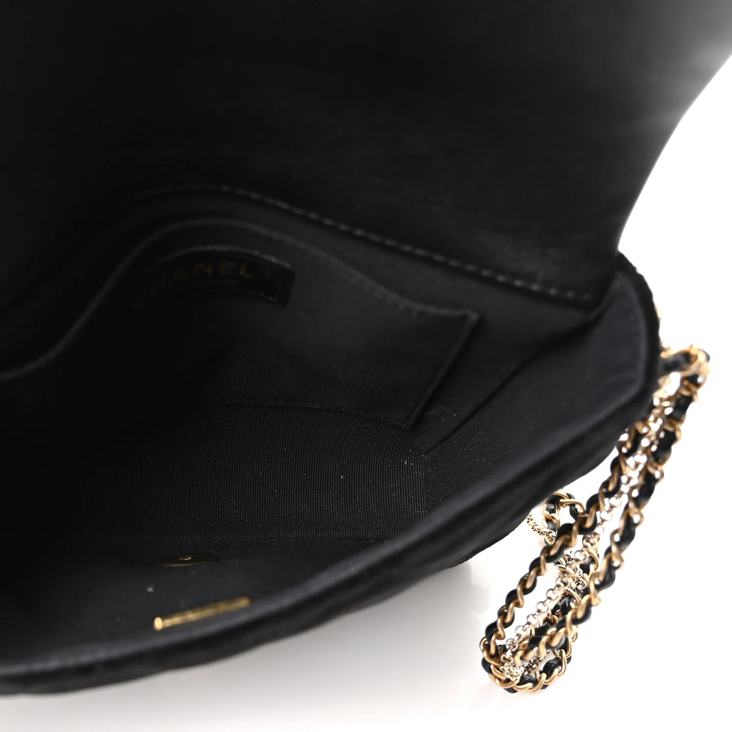 Velvet Quilted Crush On Chains Flap Bag Black