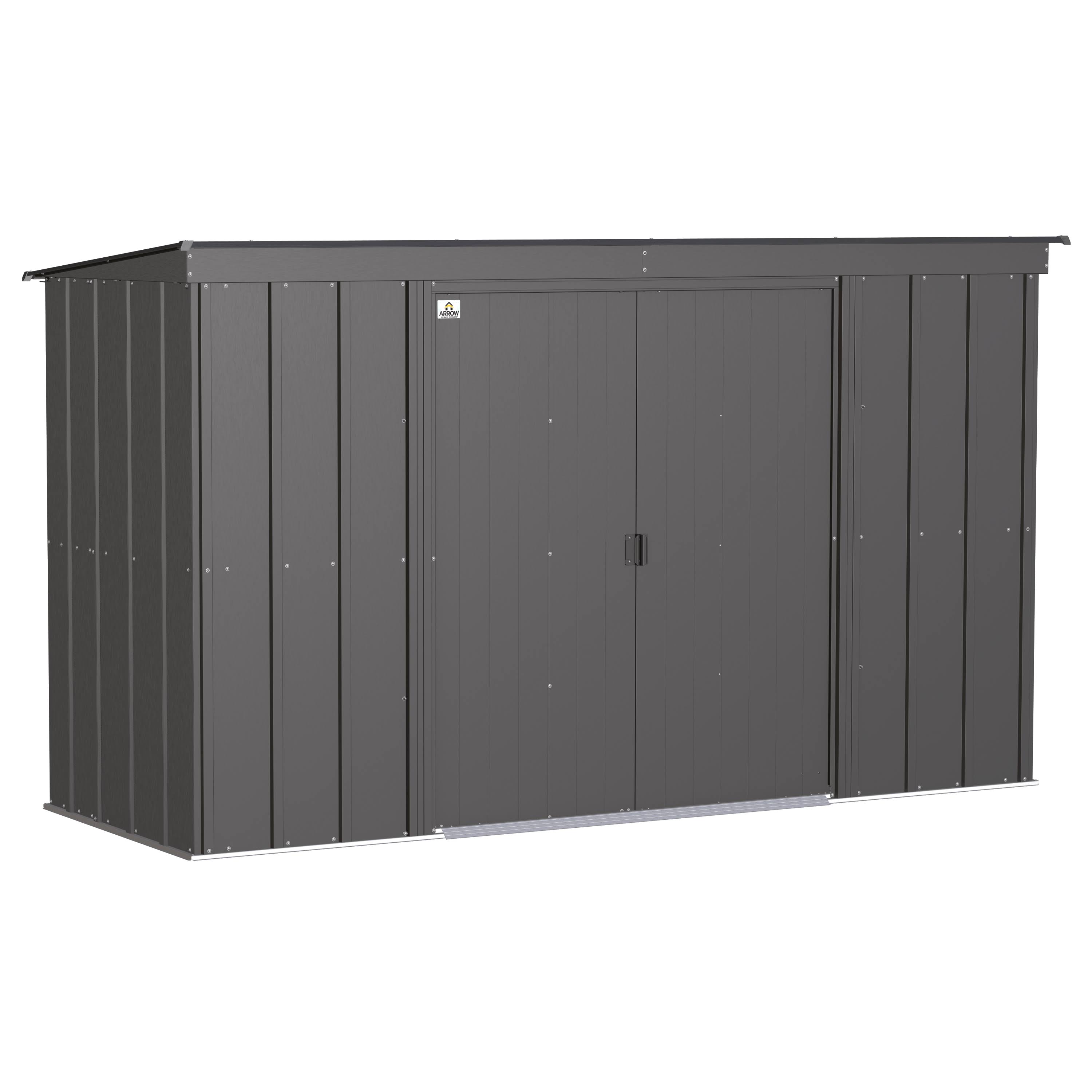 Arrow 10' x 4' Classic Steel Storage Shed - Charcoal