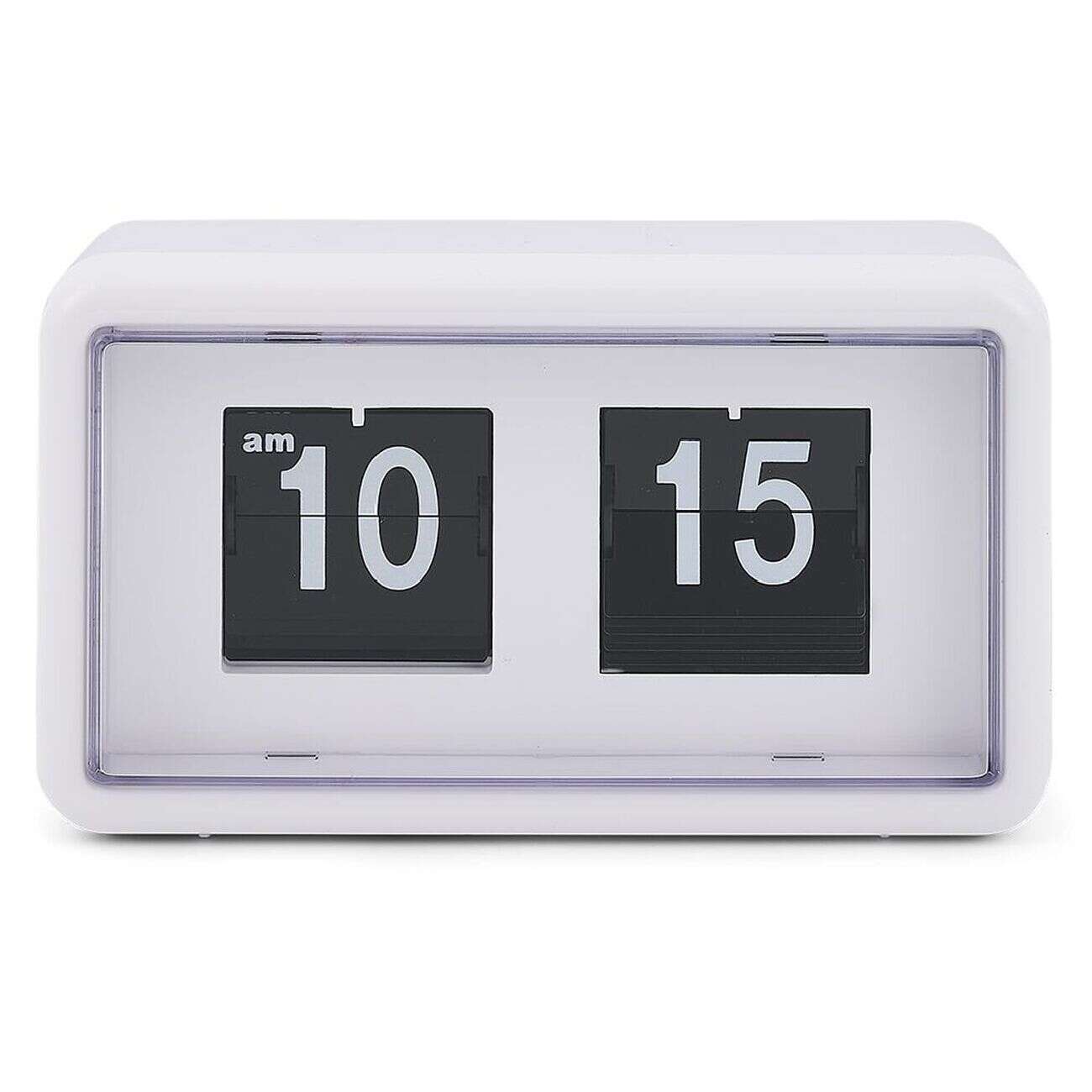 Horloge rétro à rabat automatique plastique blanc