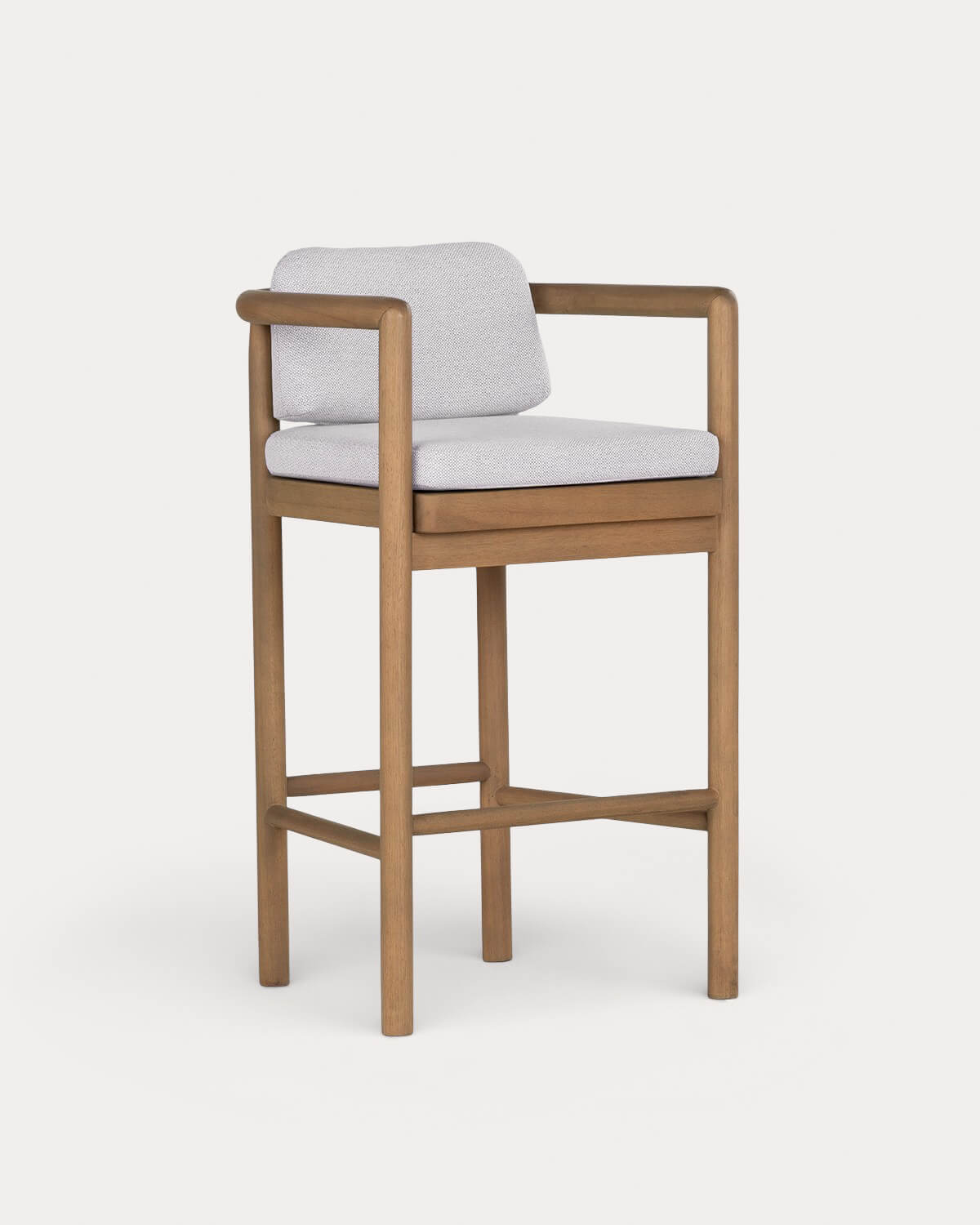 Elnes - Taburete Alto de Exterior de Madera de Eucalipto y Tela (77 cm) Elnes