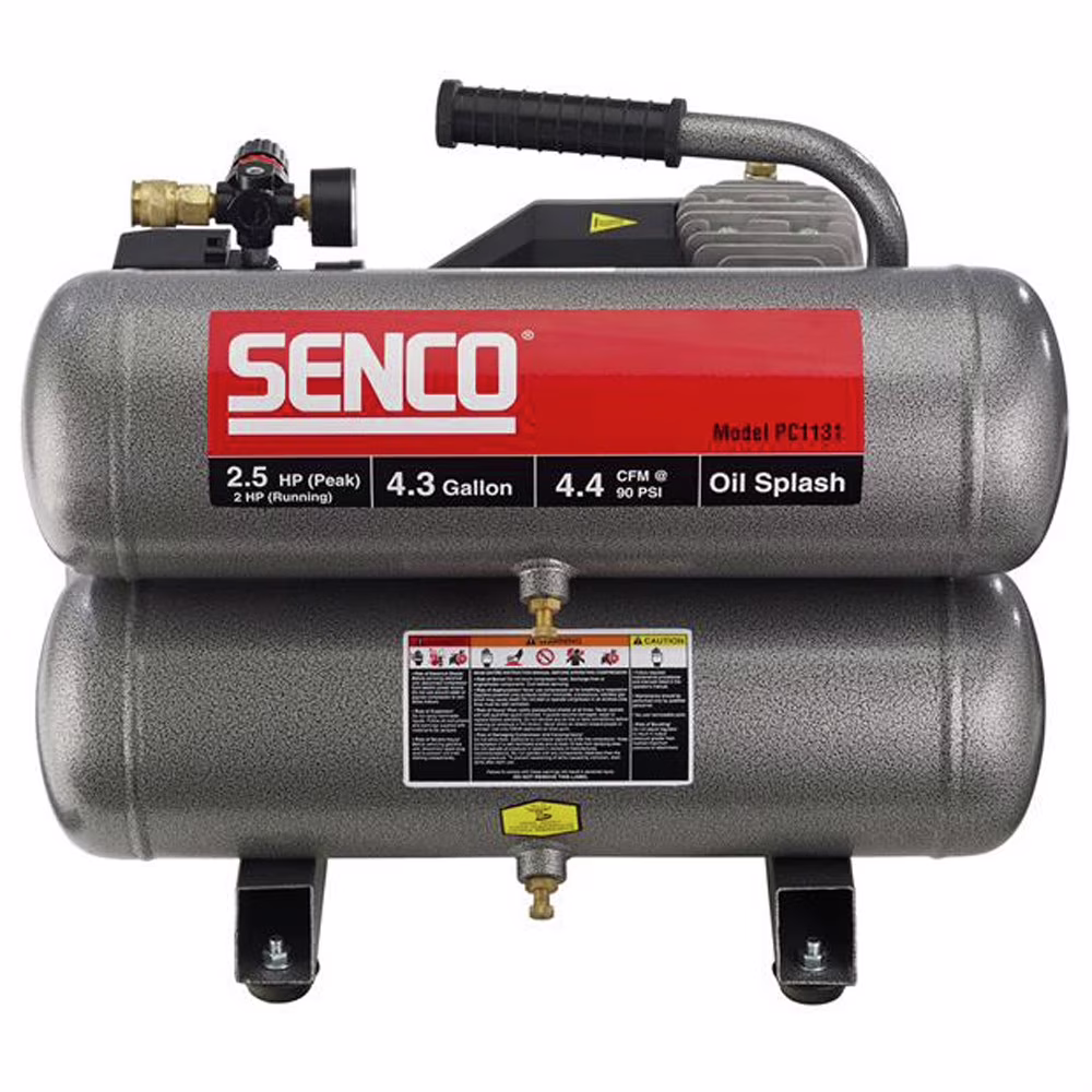 SENCO PC1131 2.5 HP Oil-Lube Twin Stack Air Compressor 4.3 gal