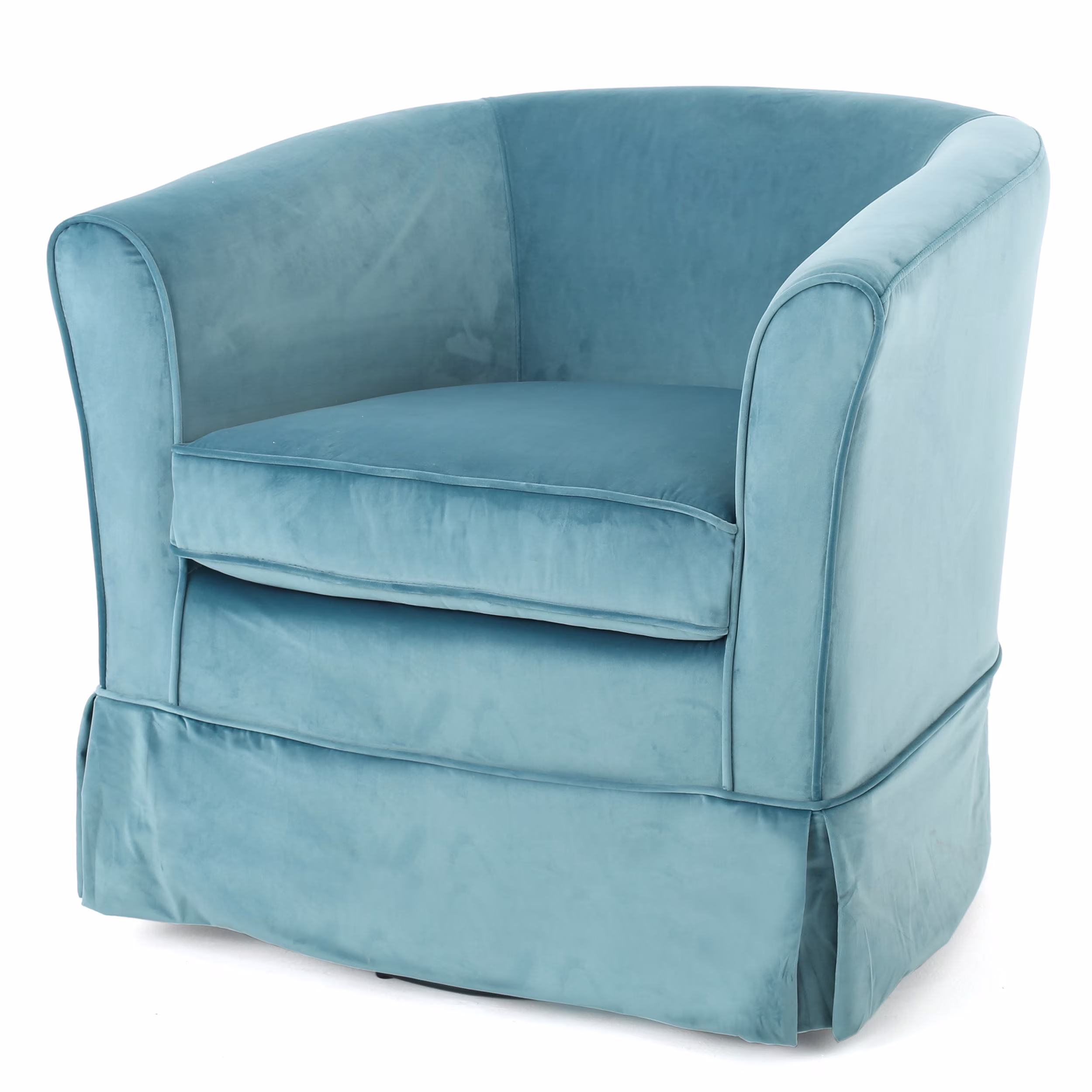Tiffin Contemporary Upholstered Swivel Club Chair, Natural Fabric and Black(Fabric/Iron/Natural/Black) - Image 3