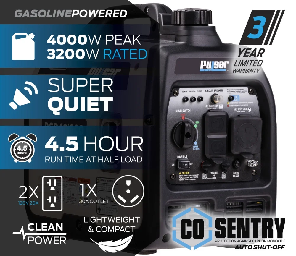 4000-Watt Super Quiet Gas Powered Inverter Generator with CO Sentry - Image 9