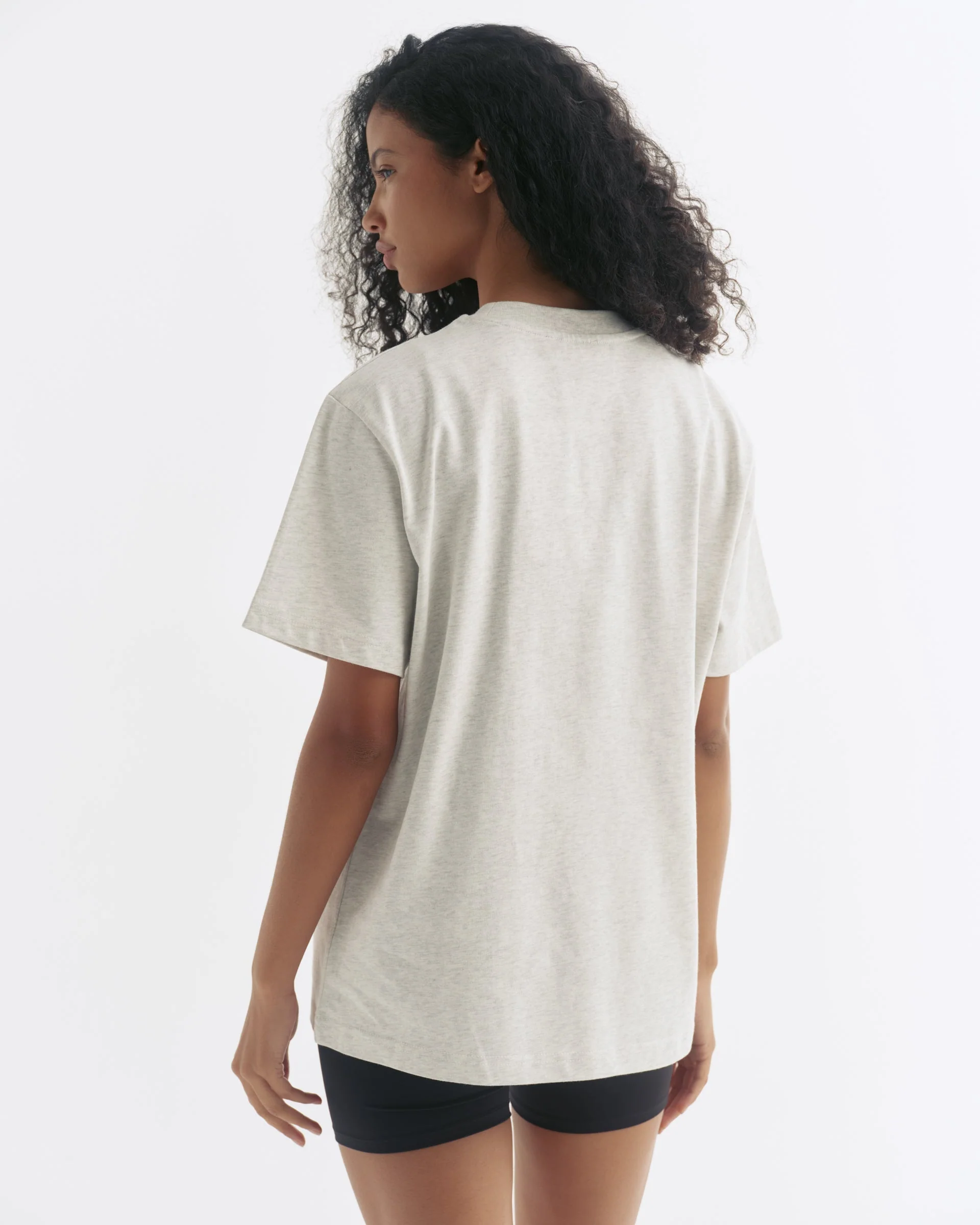 AS Short Sleeve Oversized T-shirt - Light Grey Melange/Black