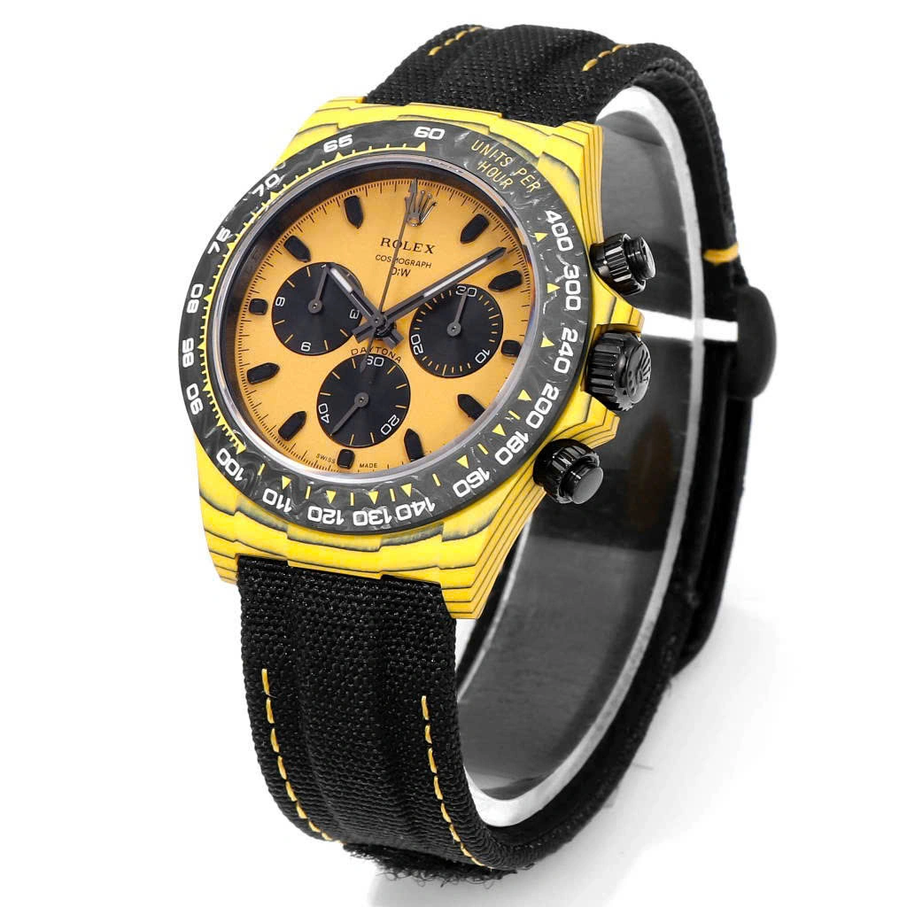[Super Clone]Rolex Daytona DIW Carbon Yellow “BUMBLEBEE” 40mm Replica 1:1 – Top Quality Version