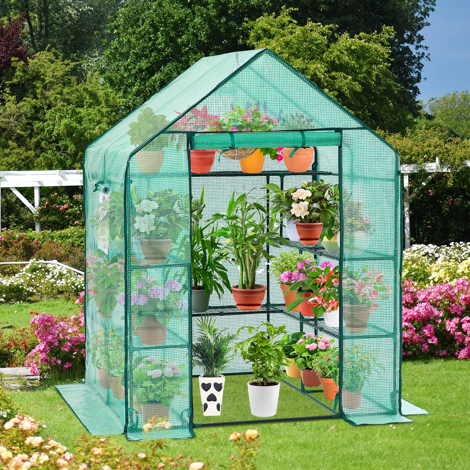 Ohuhu Greenhouse for Outdoors with Screen Windows