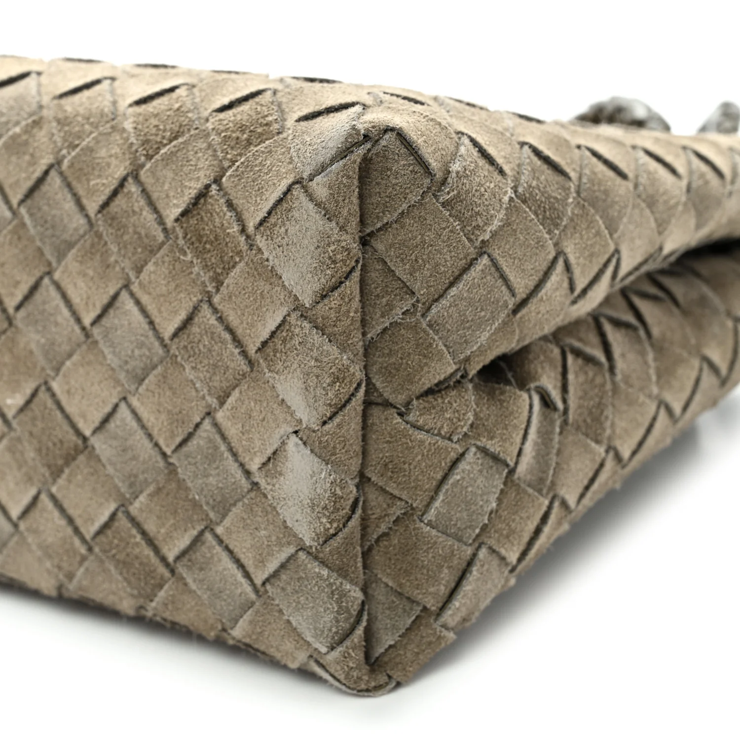 Suede Intrecciato Small Andiamo Shoulder Bag Cypress