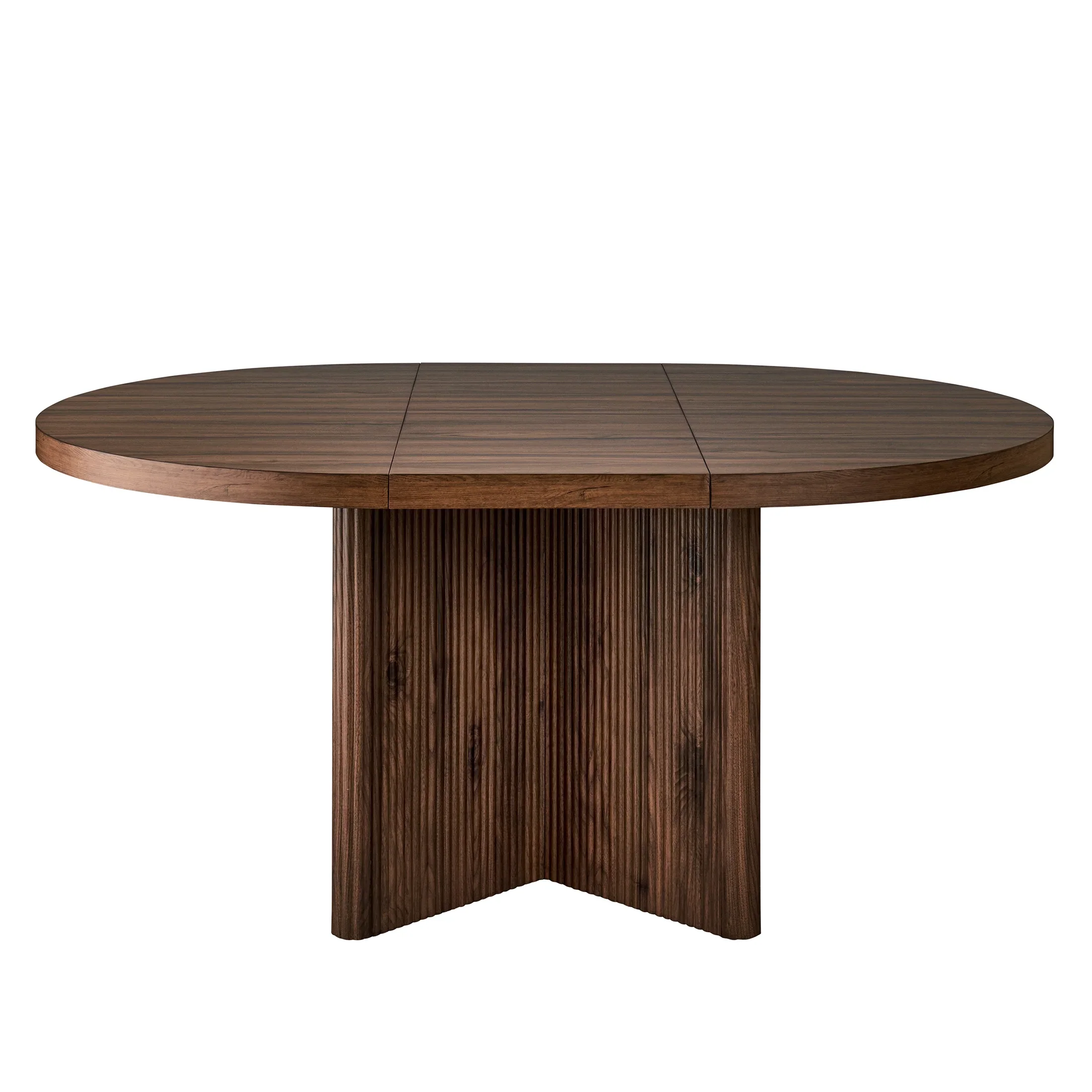 Better Homes & Gardens Lillian Fluted Round Expandable Dining Table for Kitchen, Natural Pine