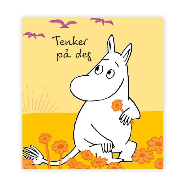 Mummi kort dobbelt Tenker på deg gul