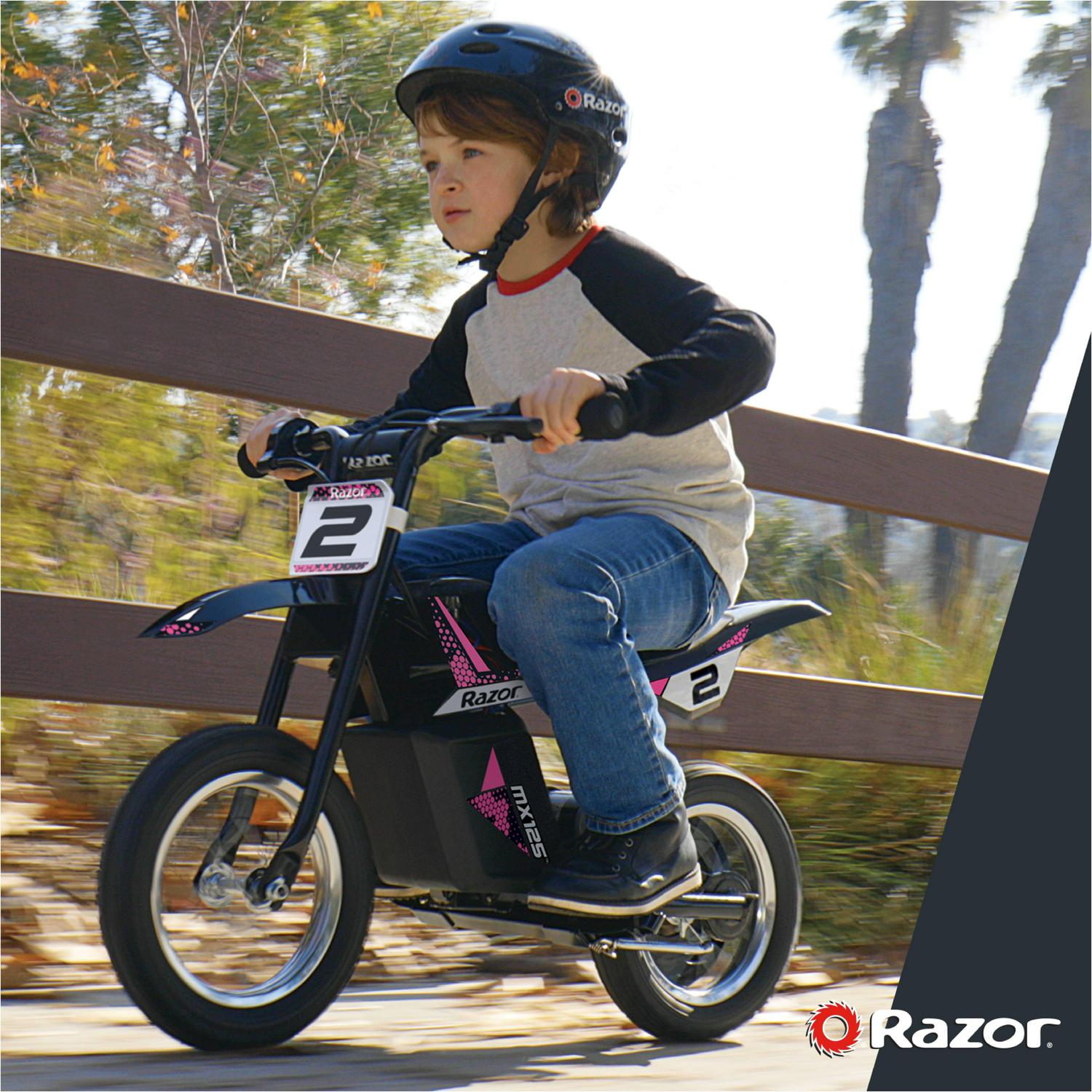 Dirt Rocket MX125 Electric-Powered Dirt Bike Black with Decal Included. for Child 5+ - Image 4
