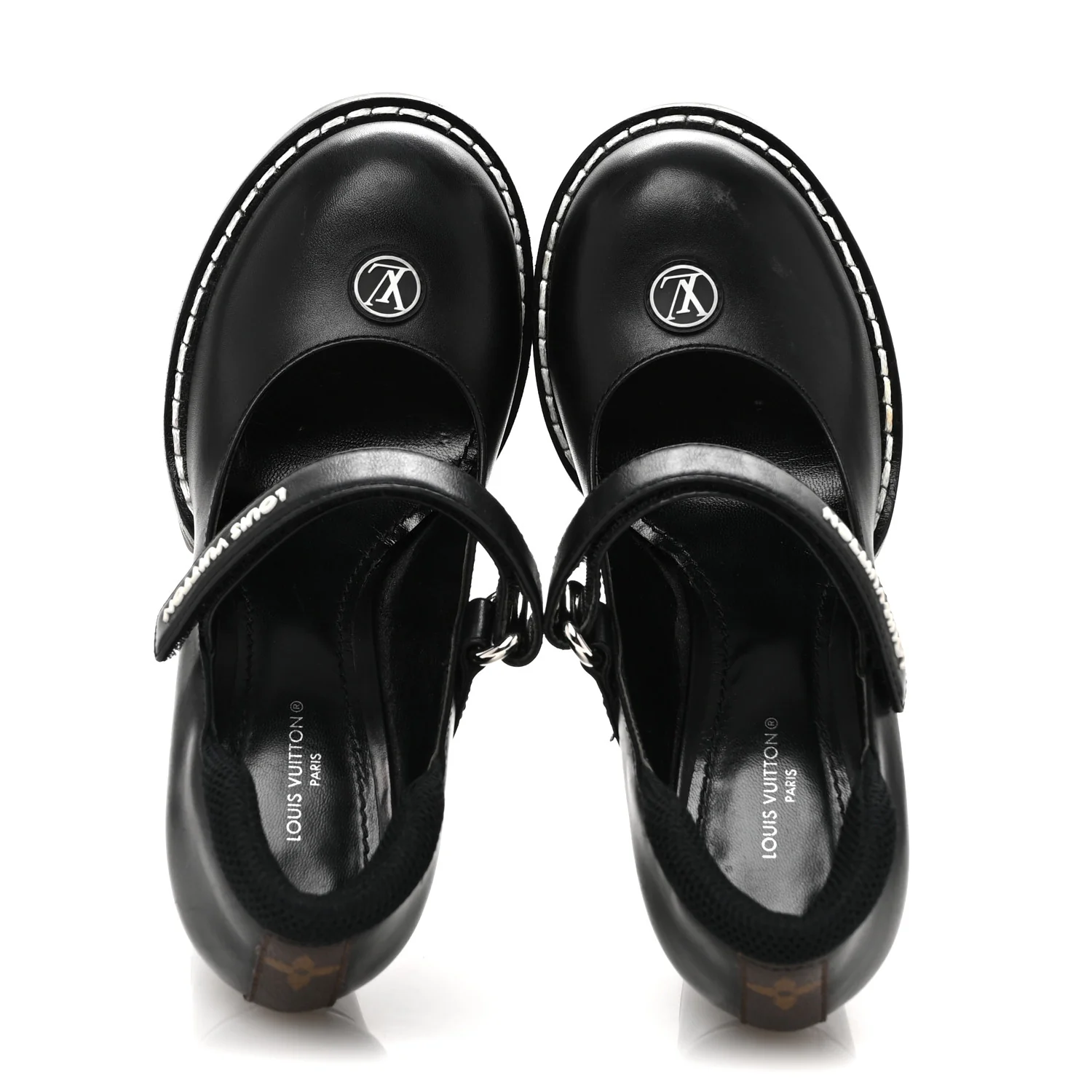 Calfskin Star Trail Ankle Pumps 37 Black