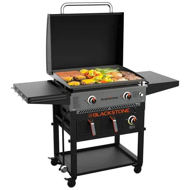 💥Liquidation🔥Plaque de cuisson Blackstone 2 brûleurs 71 cm avec friteuse à air électrique et hotte