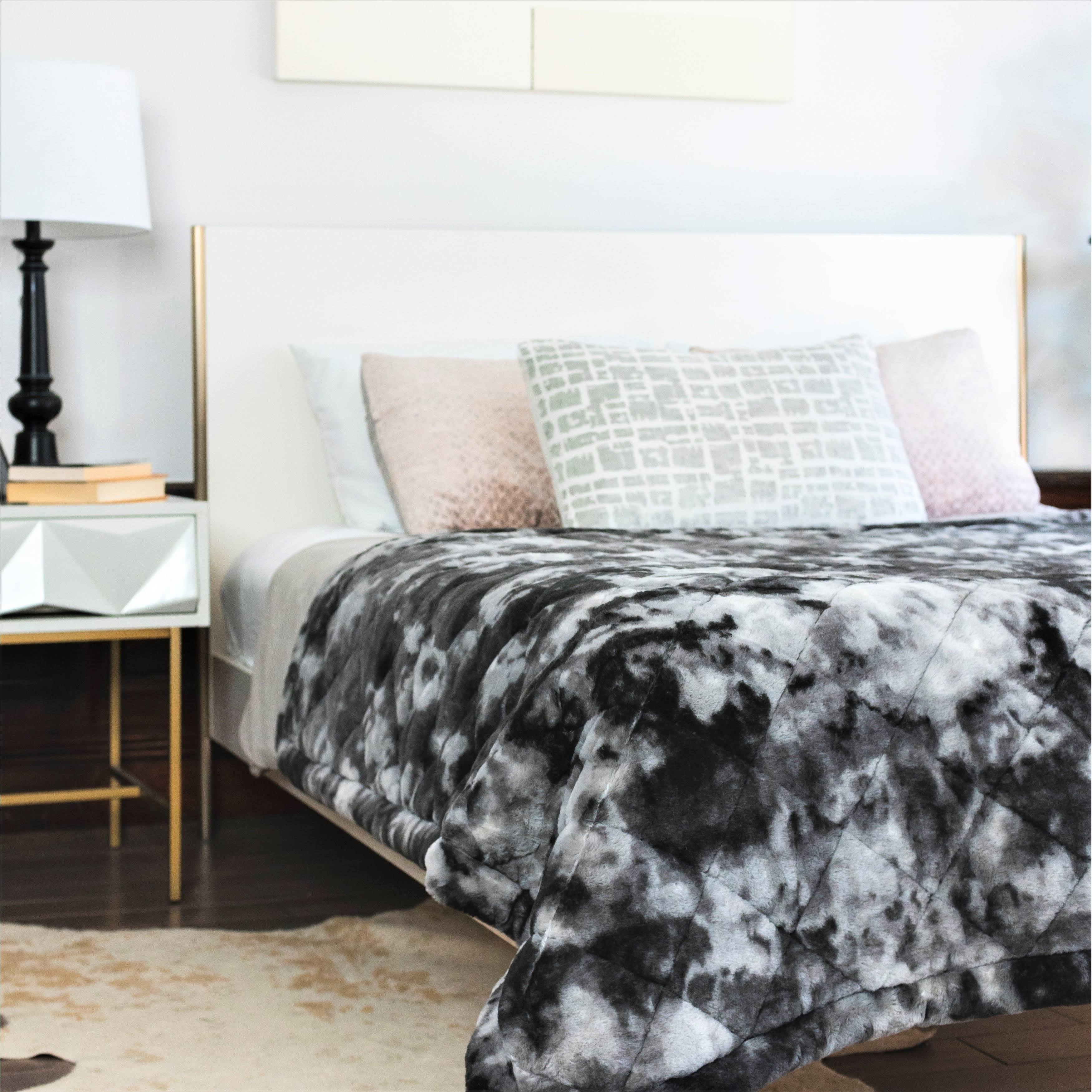 Faux Fur Weighted Blankets | Comma Home 20lb / Wolf Grey