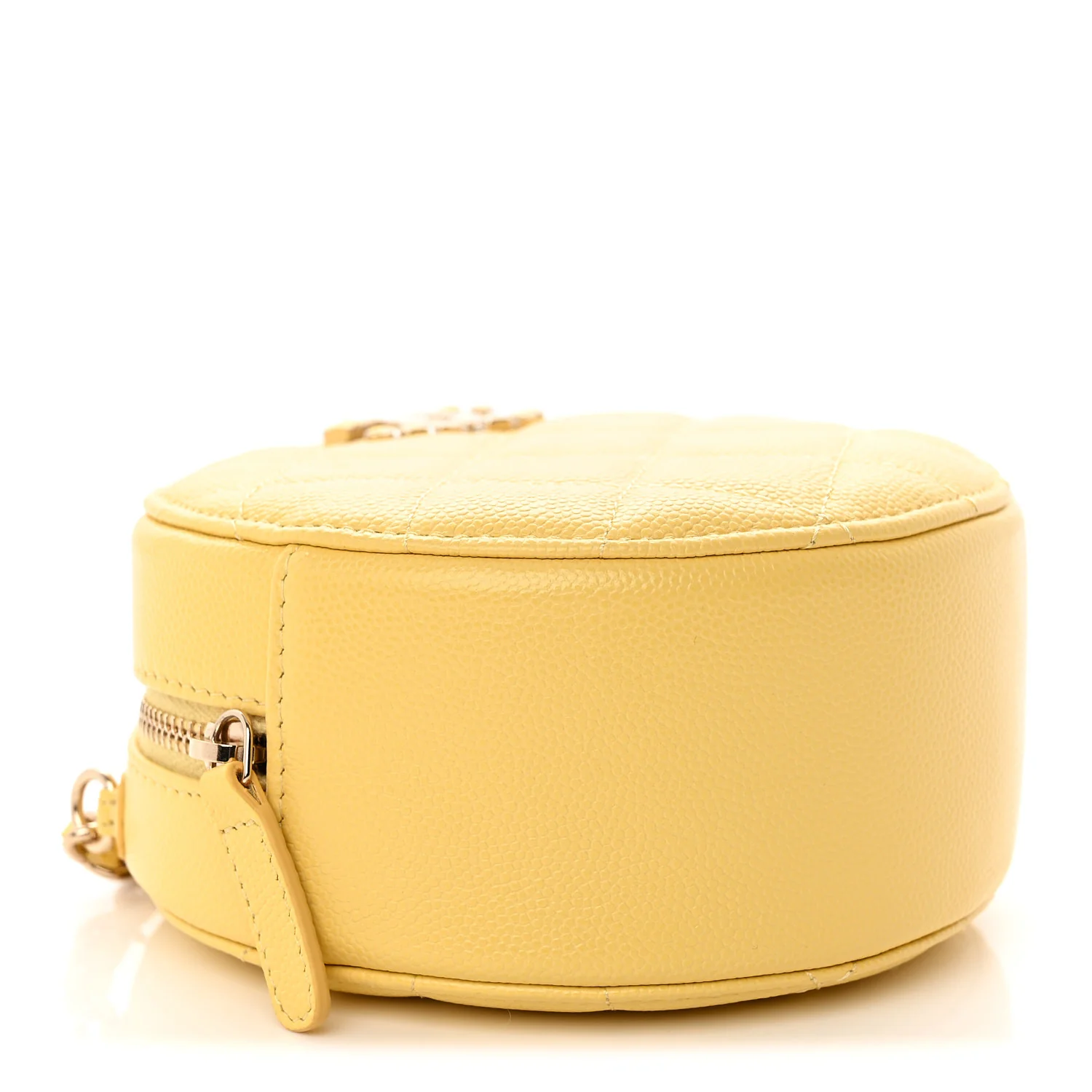 Caviar Quilted Gripoix CC Round Clutch With Chain Yellow