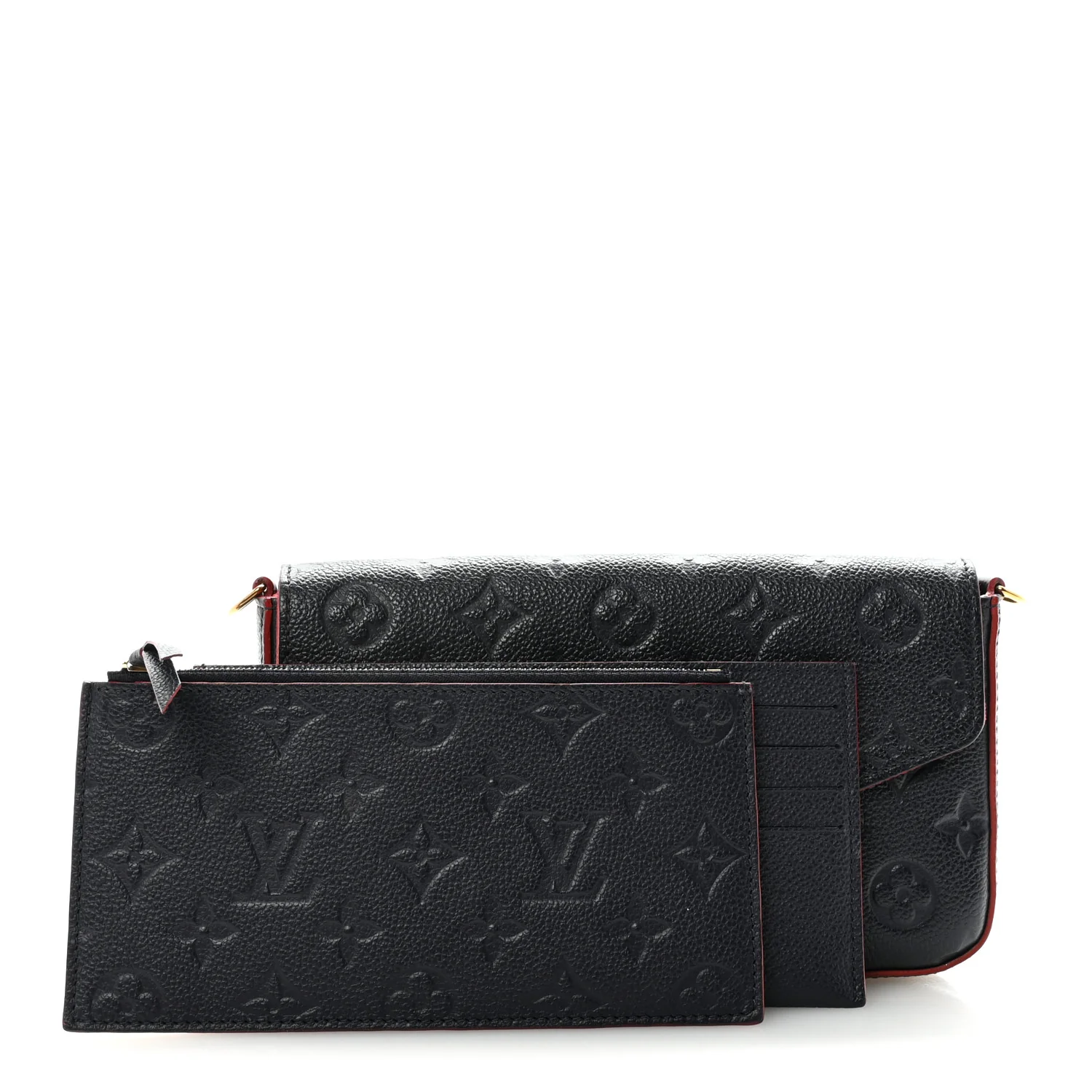 Empreinte Pochette Felicie Chain Wallet Marine Rouge