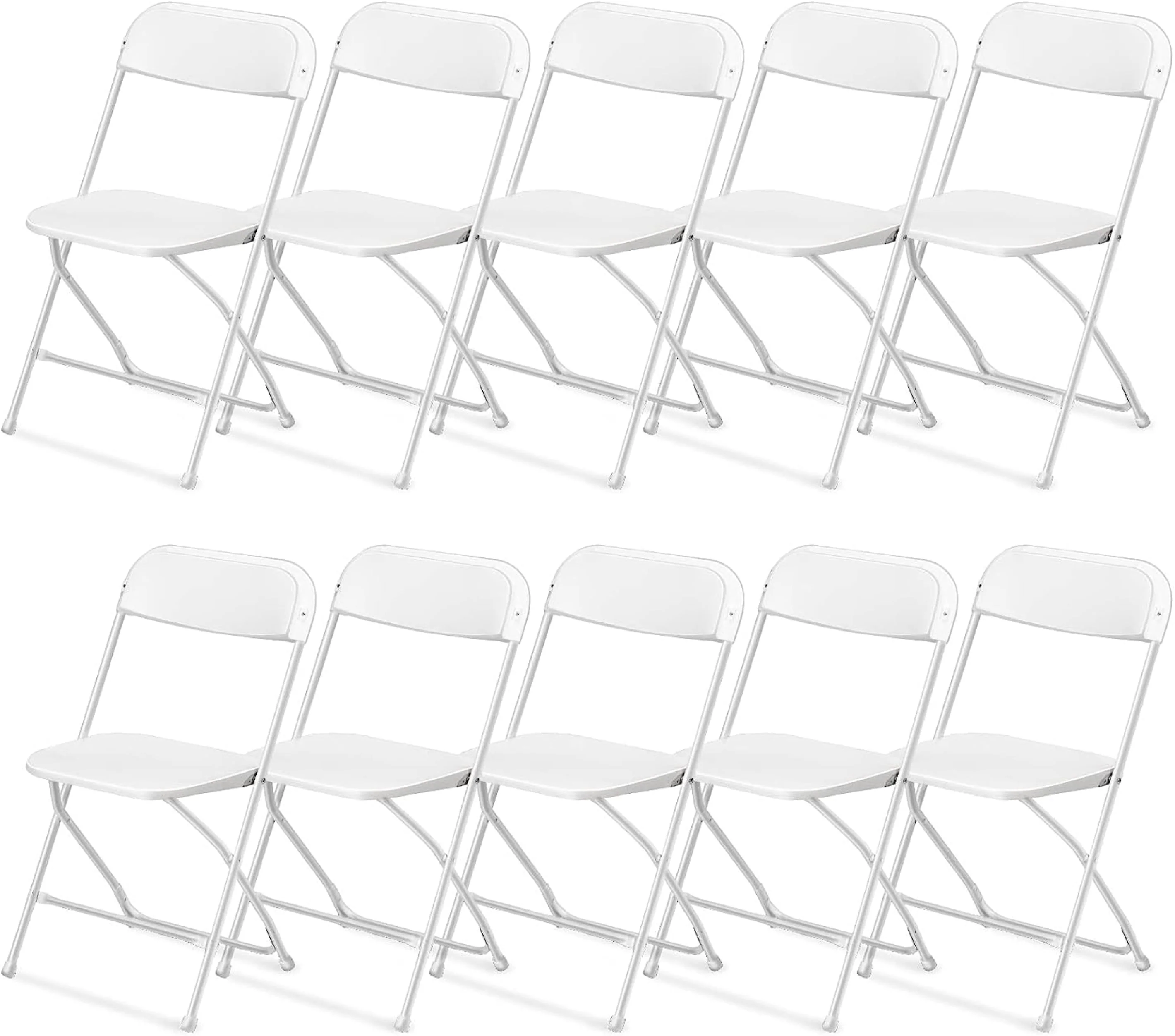 10 Packs Plastic Folding Chairs Wedding Banquet Seat Party Event Chair for Adults