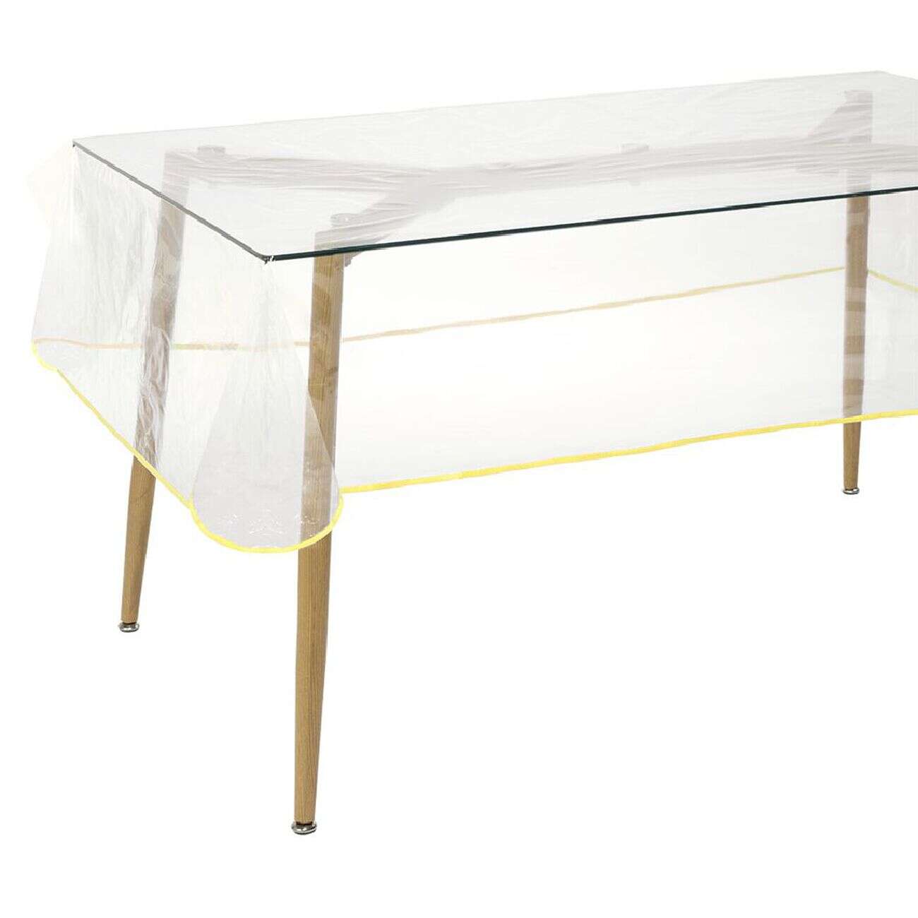 Nappe cristal transparent biais coloré 140x240 cm