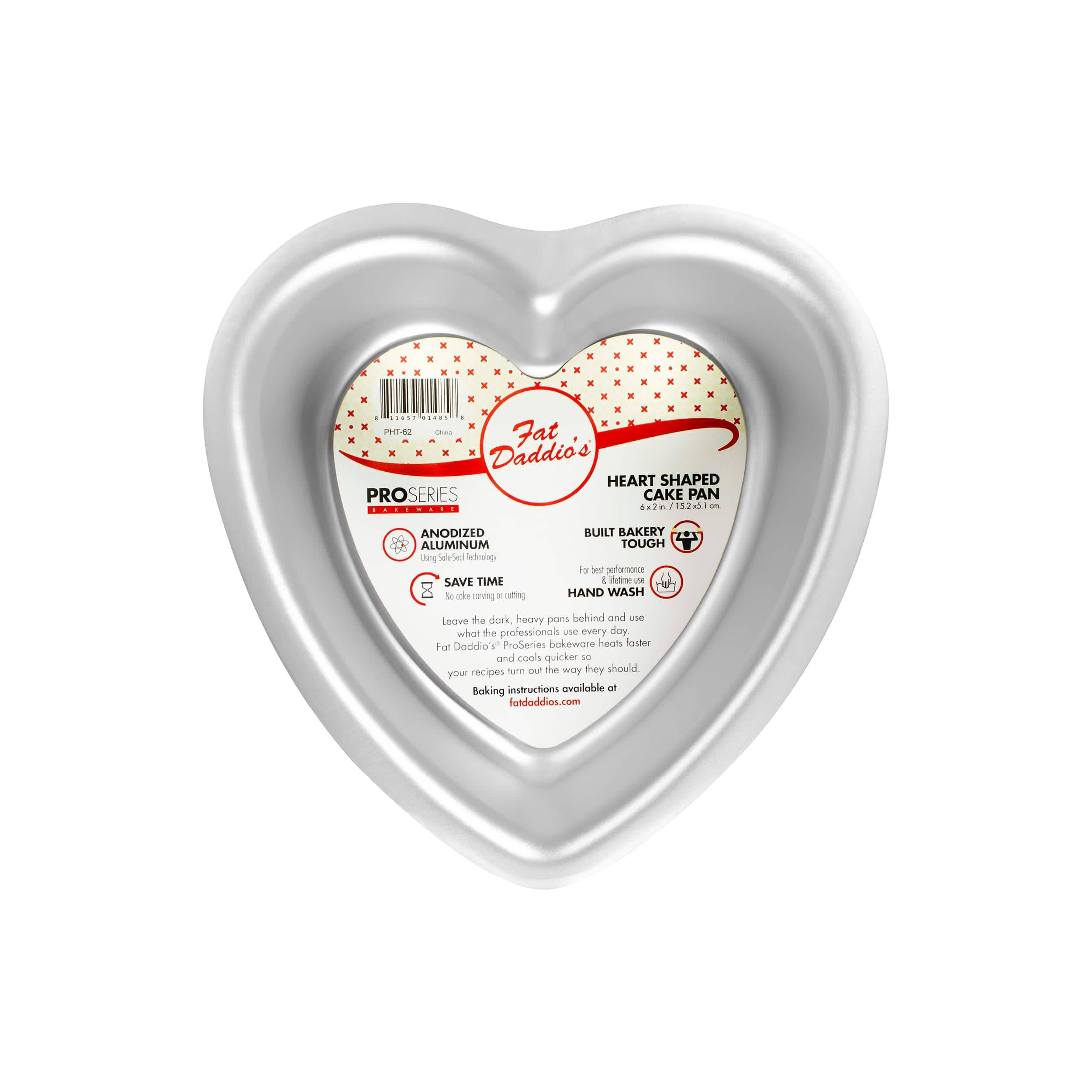 6 Pack: Fat Daddio's ProSeries 6 inch x 2 inch Heart Cake Pan, Silver