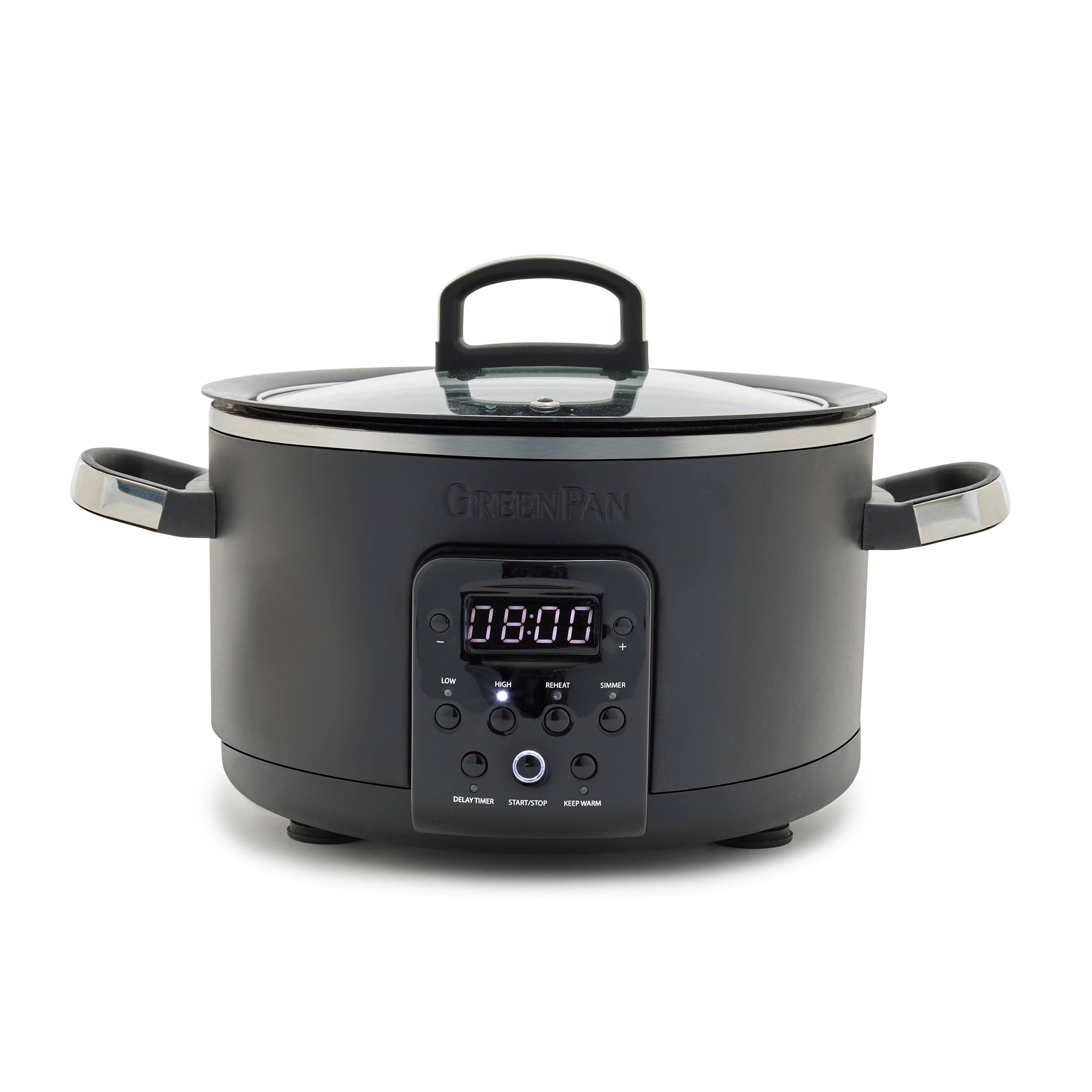 GreenPan PFAS-Free Nonstick 4Qt Slow Cooker Matte Black