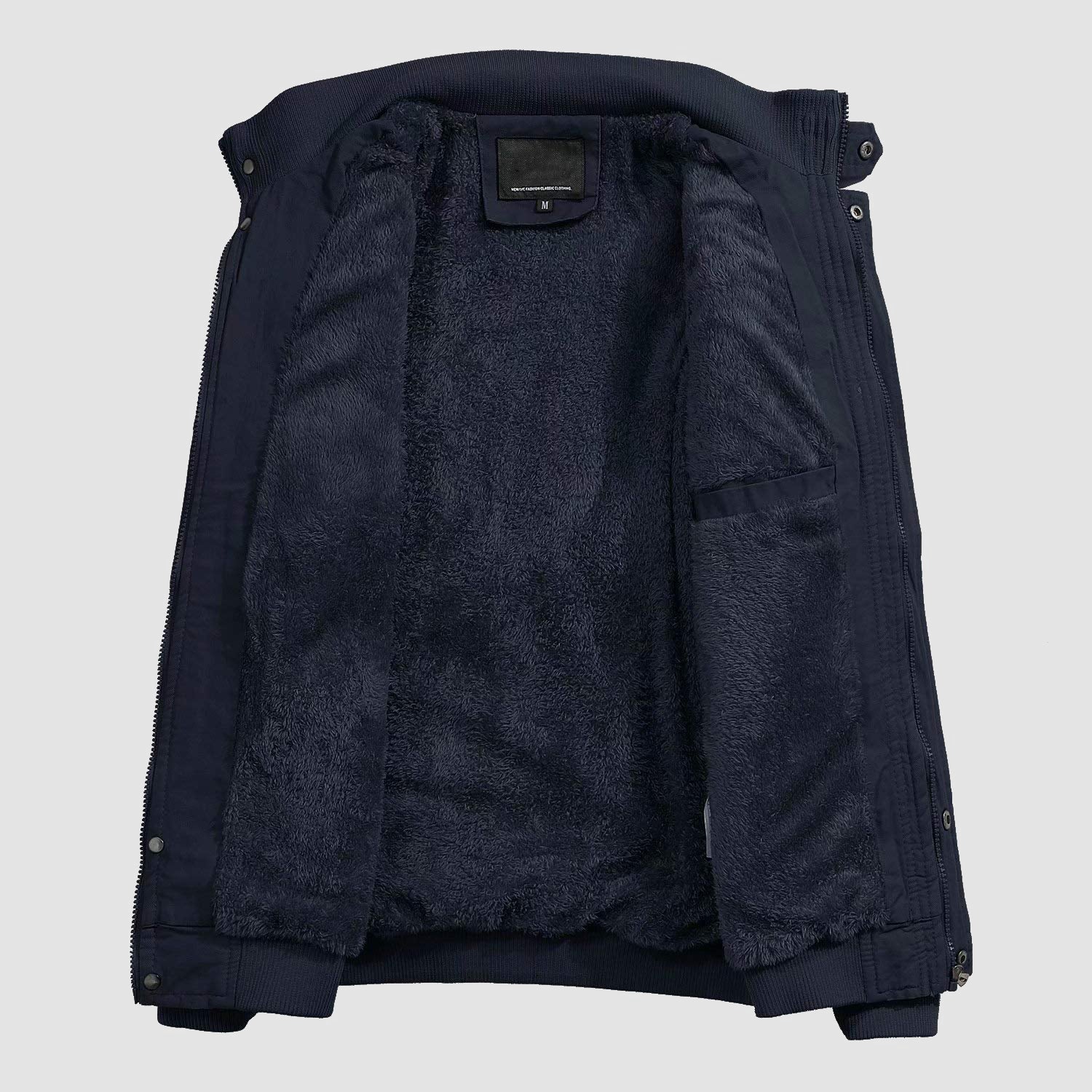 Veste cargo militaire d'hiver pour homme, doublée polaire, chaude et épaisse, avec 5 poches.