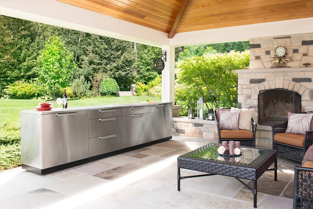Outdoor Kitchen Stainless Steel 3 Piece Cabinet Set with Sink, Bar and Grill Cabinet - Image 10