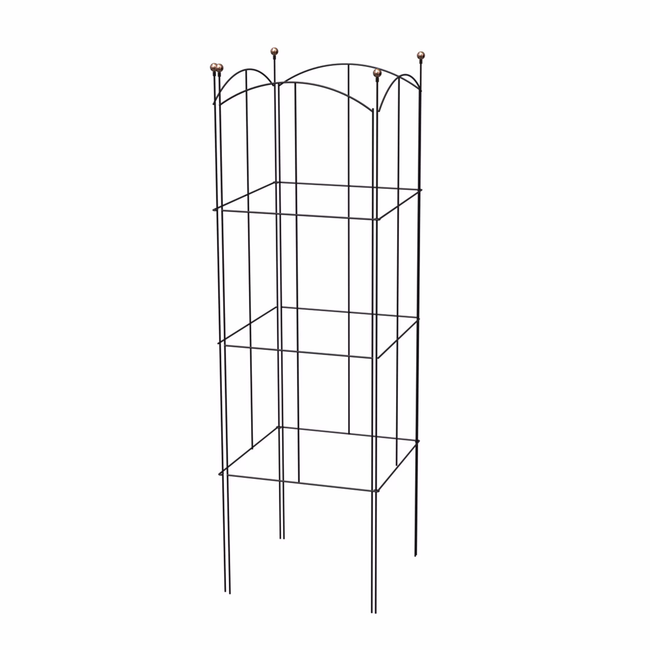 Panacea 6 - Pack Folding 4 - Panel Matte Black Tall Garden Trellis for Tomatoes and Vining Plants