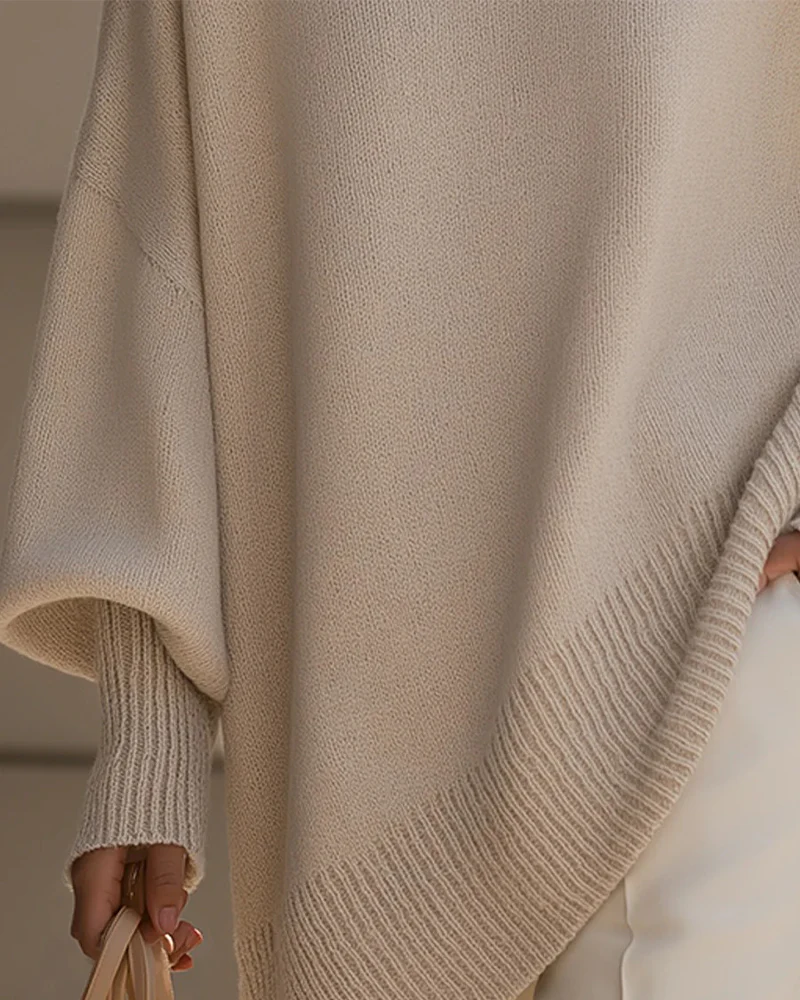 Pull col rond coupe décontractée