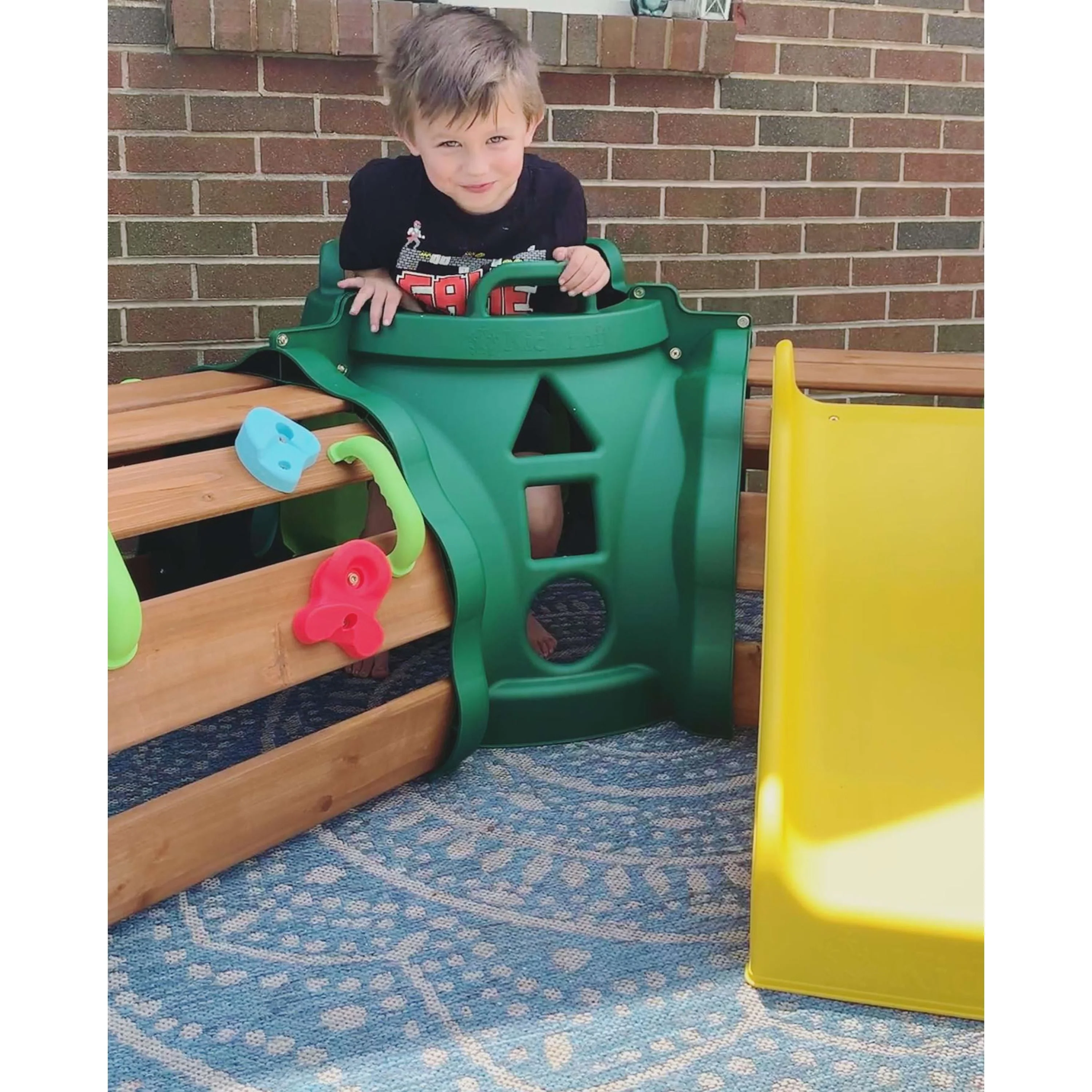 KidKraft Hideout Hollow Toddler Climber with Slide and Peek a Book Flap Image 6