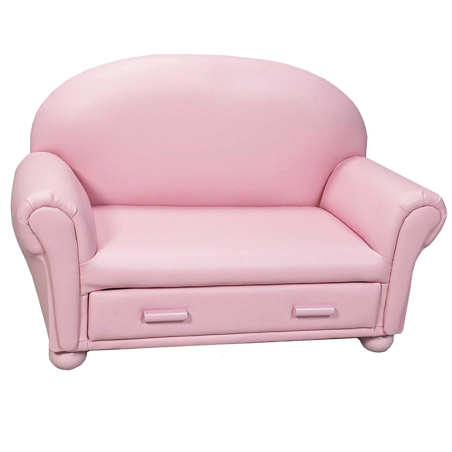 Gift Mark Child's Upholstered Chaise Lounge w/ Drawer-Color:Pink(Pink)