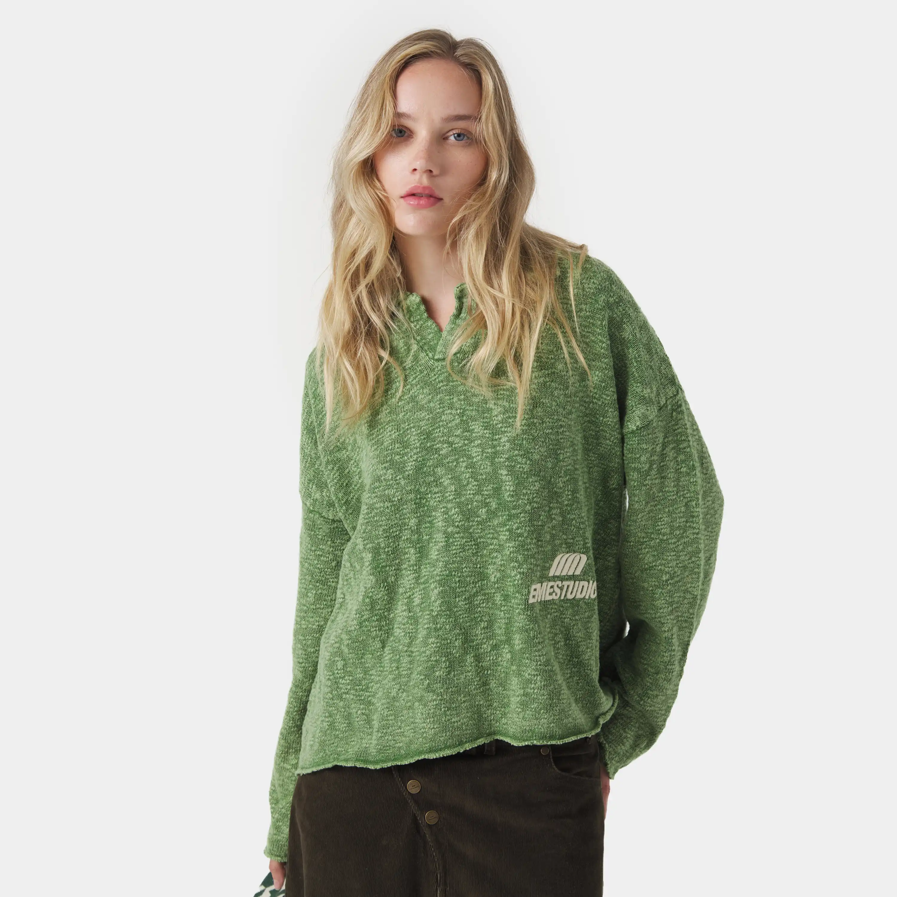 Kiff Bottle Distressed Knit Polo
