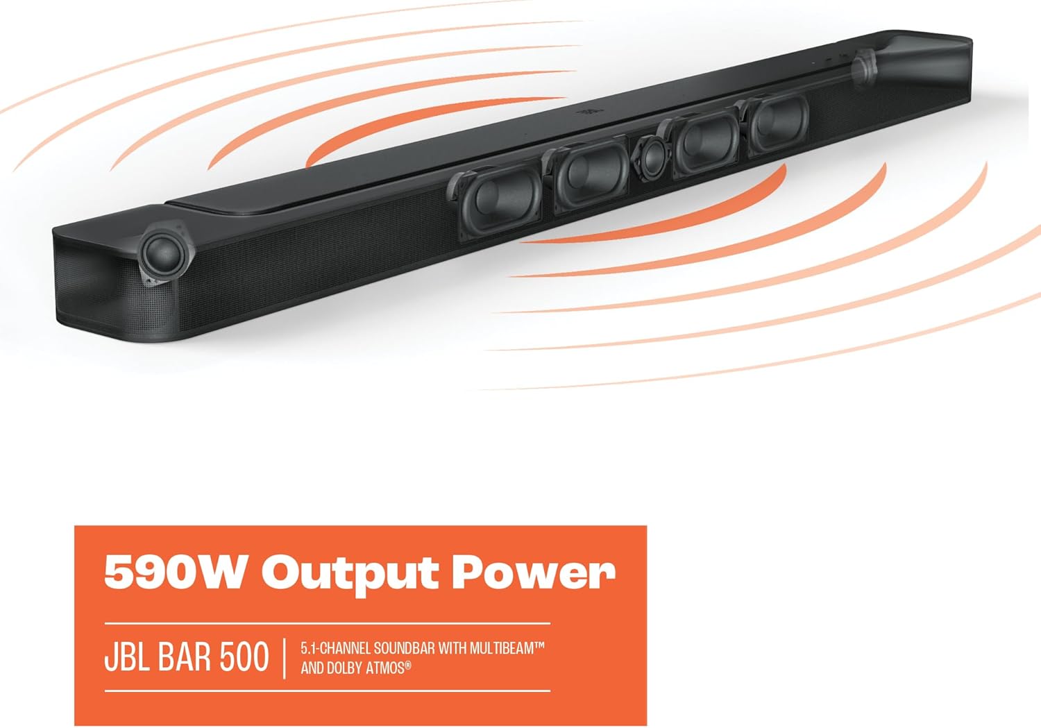 JBL Bar 500: 5.1-Channel soundbar with MultiBeam™ and Dolby Atmos®  Black