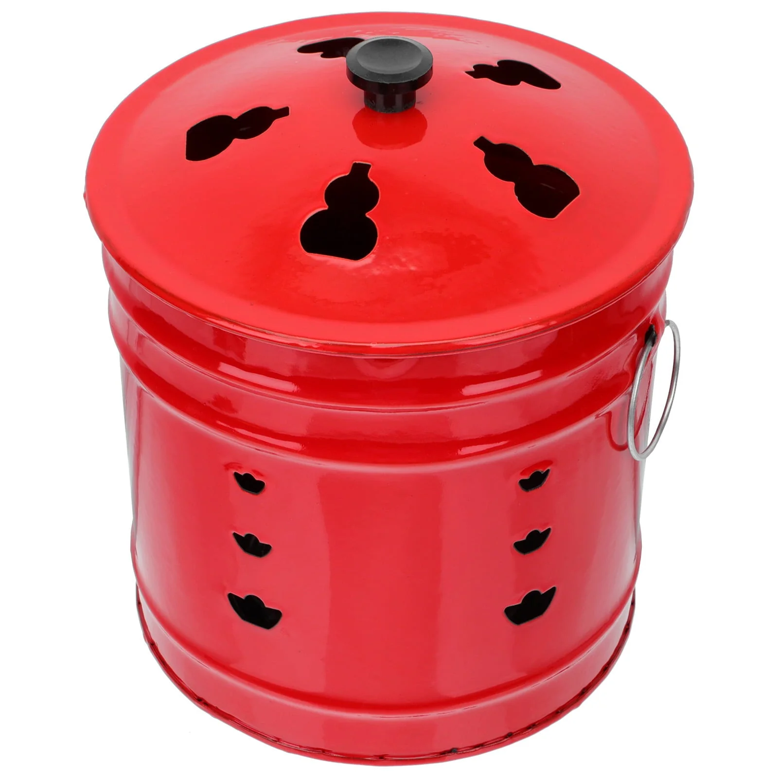 Fire Pit Incinerator Barrel Burn Burning Bonfire Bucket Bin Bowl Cage Garden Fireplace Money Steel Stainless Outdoor(26x26cm/Red) - Image 5