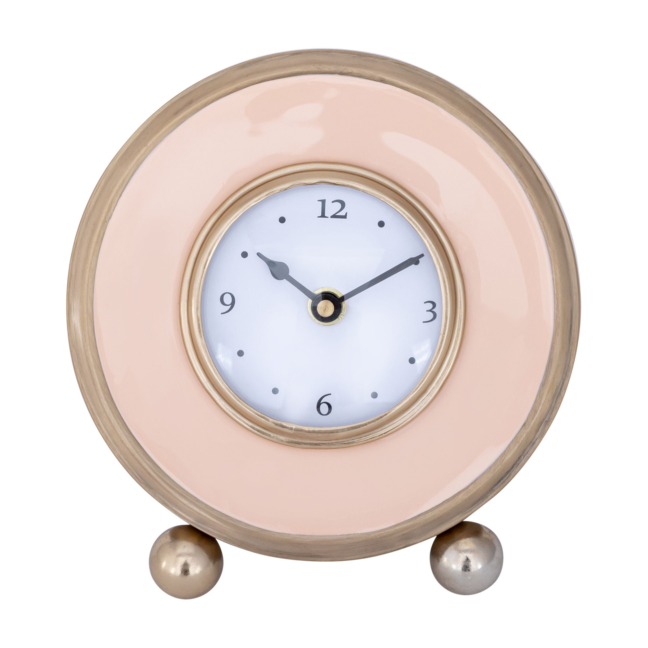 Iron Mantel Clock with Enamel 15x16.5x4cm