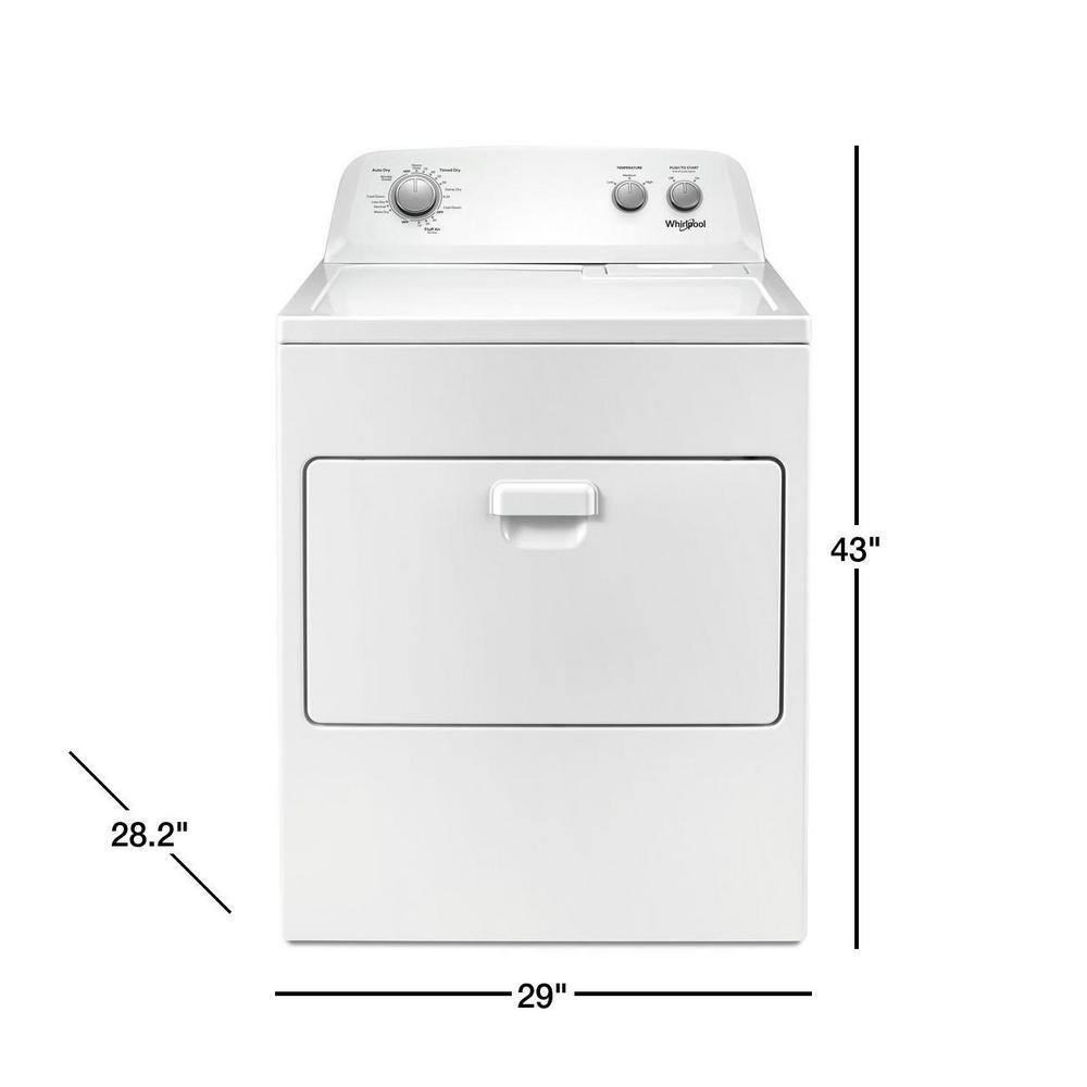 2025 Whirlpool 7.0 cu. ft. Electric Dryer, AutoDryTM System, Wrinkle ShieldTM, White