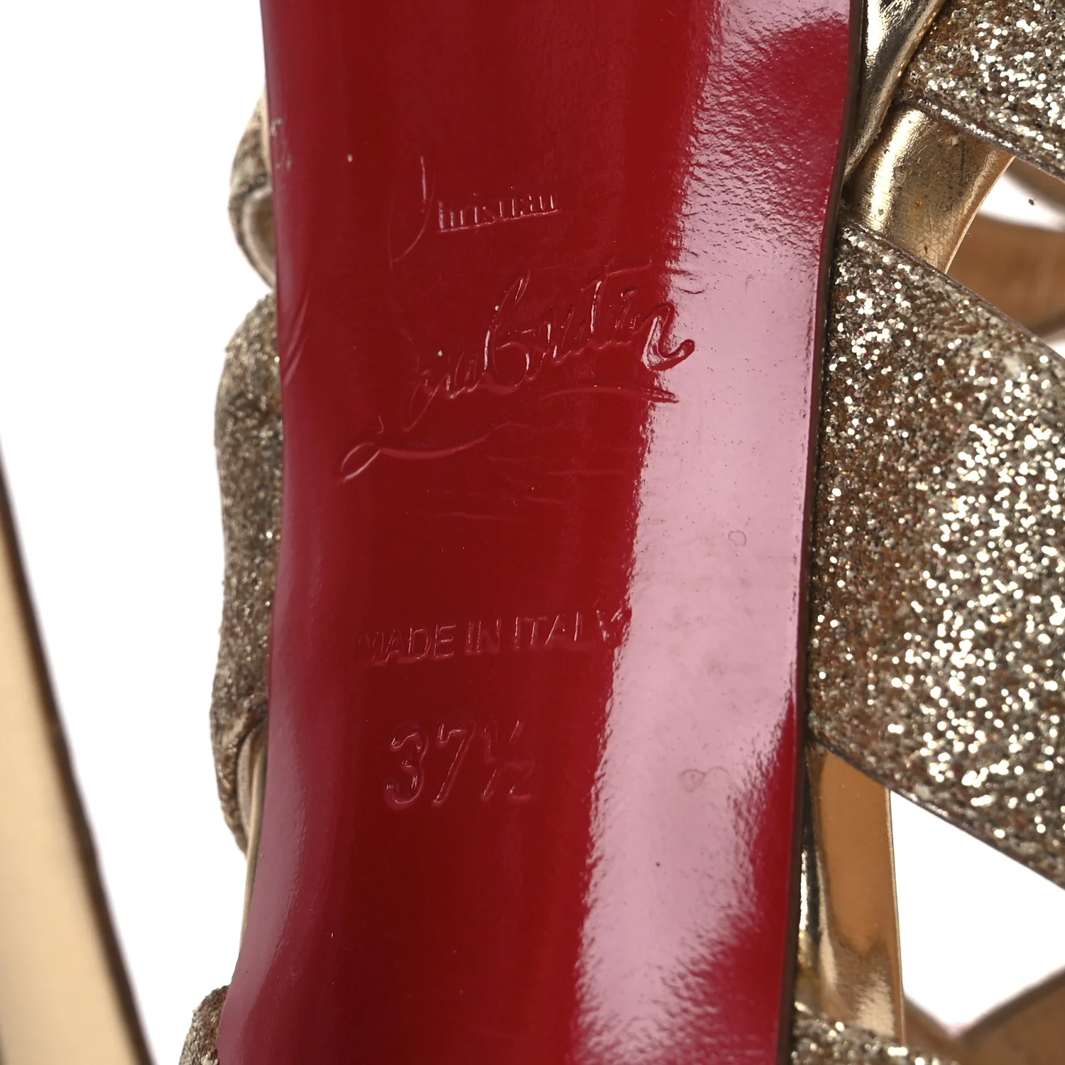 Glitter Mini Specchio Balota Platform Sandals 37.5 Gold
