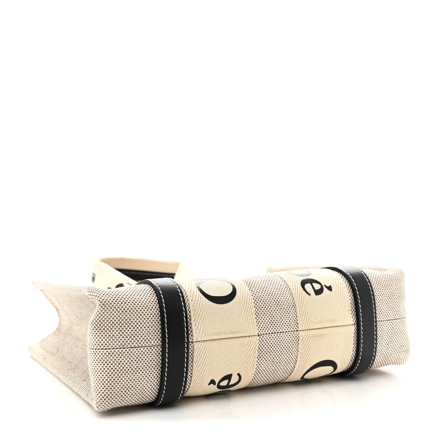 Cotton Calfskin Small Woody Ribbon Tote White Blue