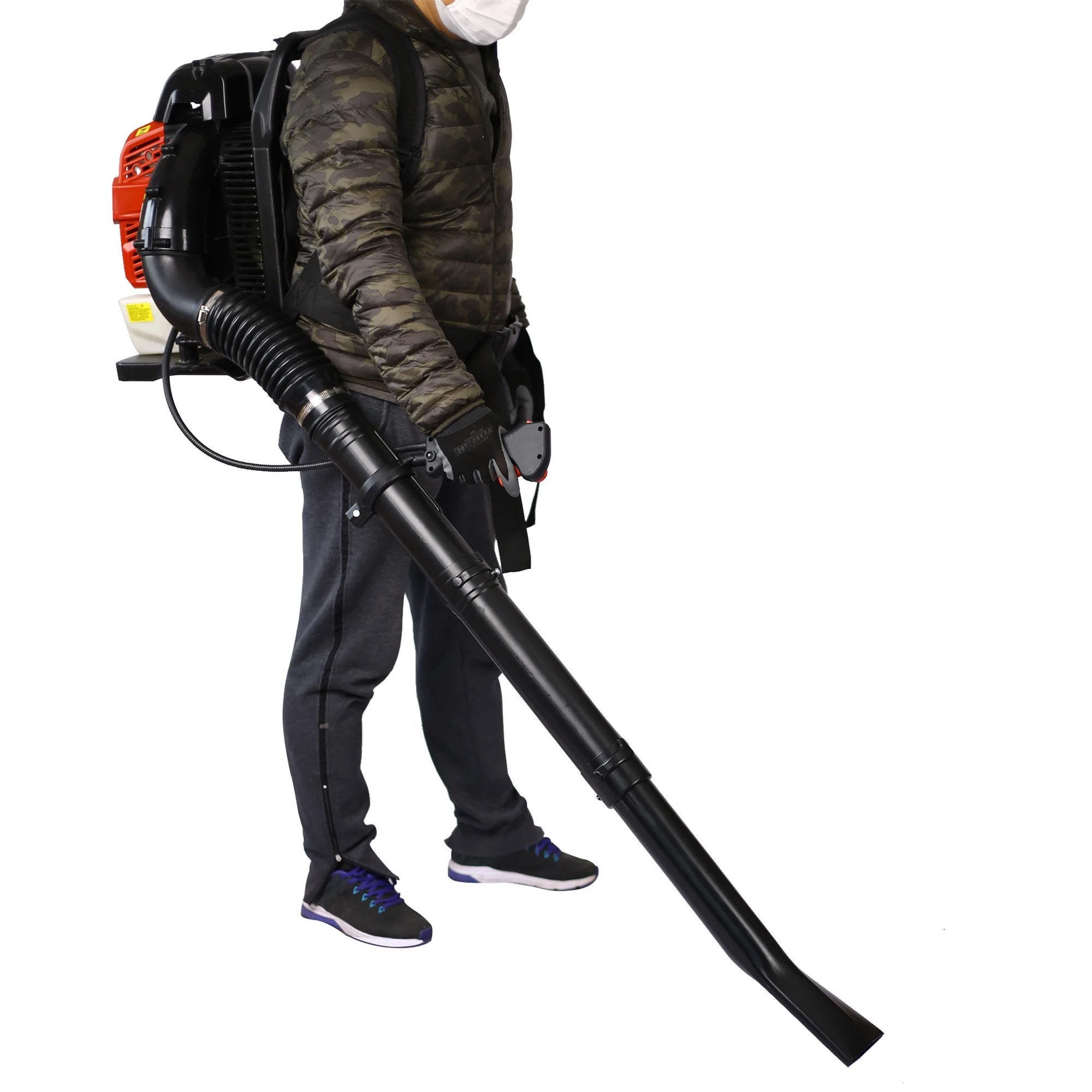 Backpack Leaf Blower Gas Powered 76CC, Upgraded Cordless Leaf Blower 750CFM Powerful, with Adjustable Handle Extended Tube for Yard(76CC-Red) - Image 9