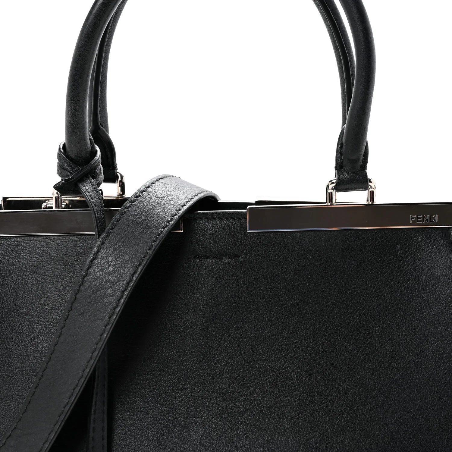 Vitello Dolce Shiny Nappa Petite 3Jours Tote Black