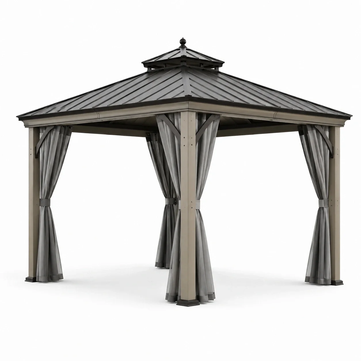Pavillon de jardin en aluminium avec toit en acier galvanisé - 2026