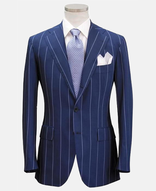 Blazer à rayures verticales et revers cranté deux boutons