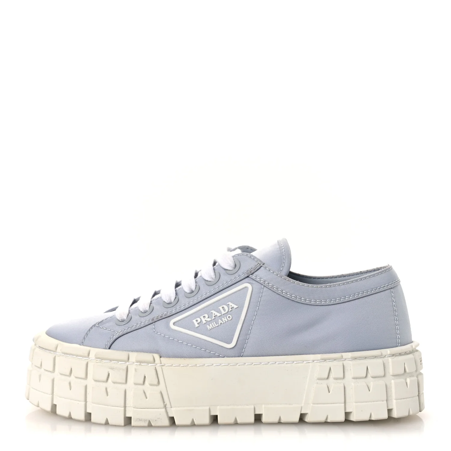 Re-Nylon Gabardine Triangle Logo Double Wheel 50mm Sneakers 38 Cielo