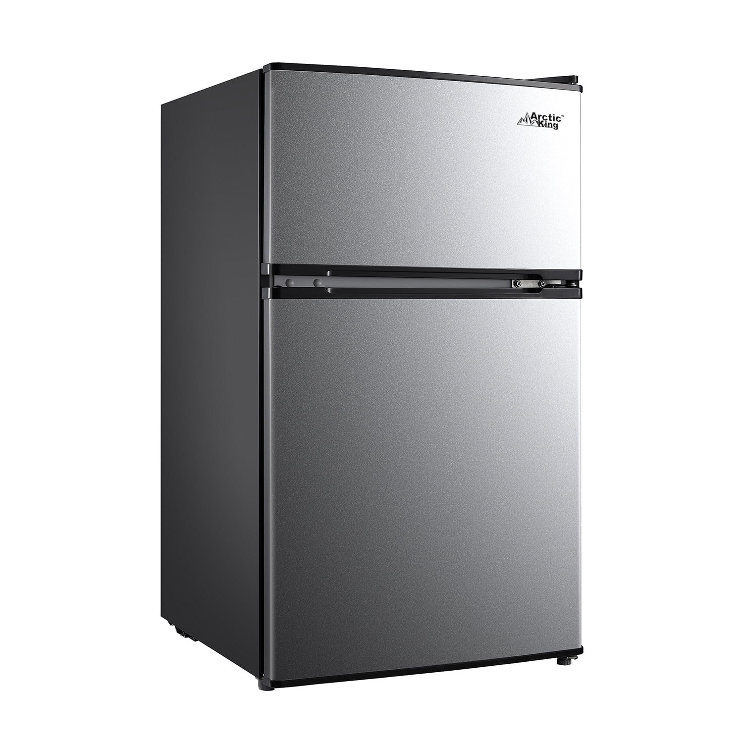 Arctic King 3.2 cu ft Two Door Mini Fridge with Freezer, Stainless Steel, E - Star
