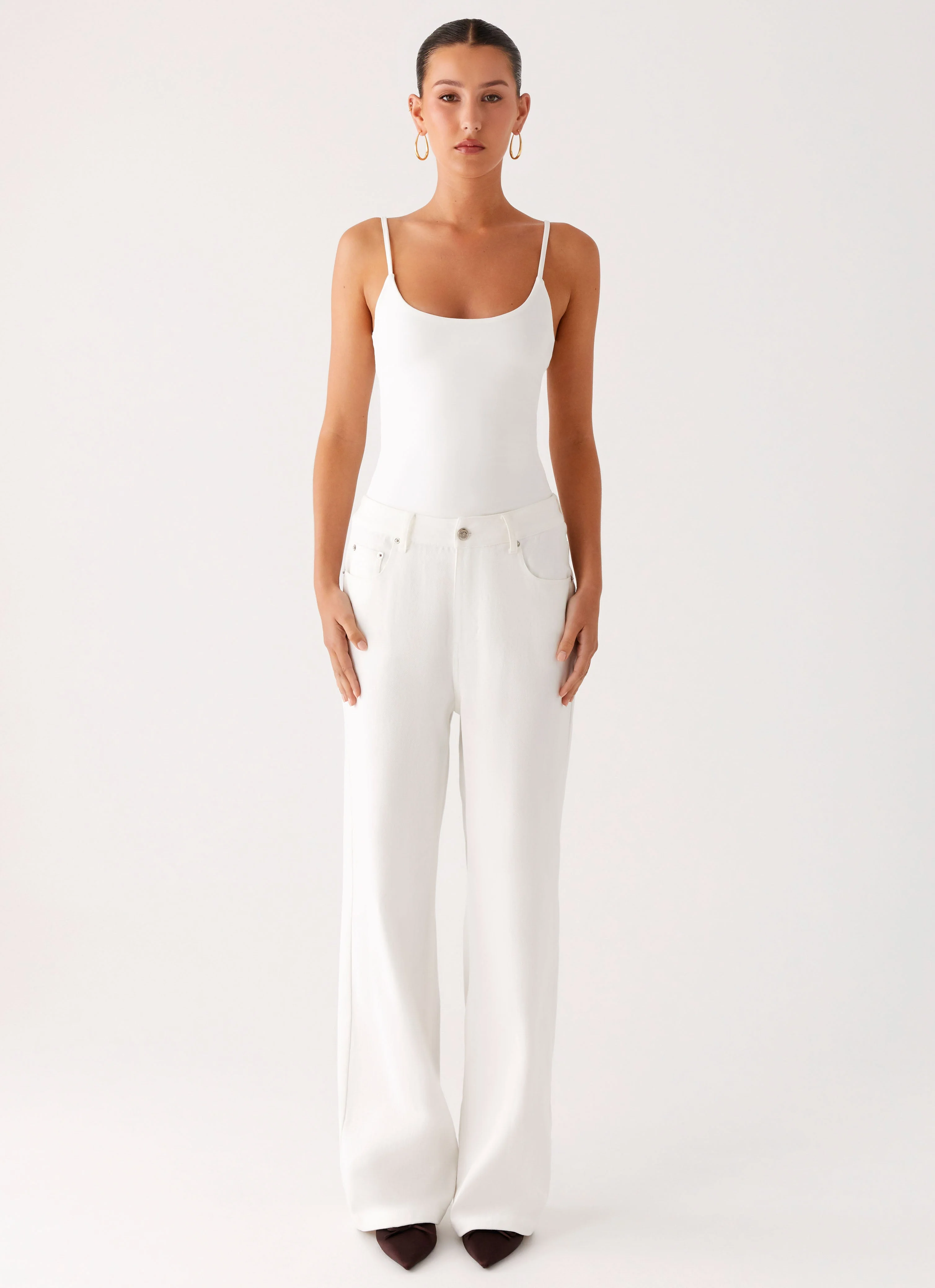 Back Again Straight Leg Denim Jeans - White